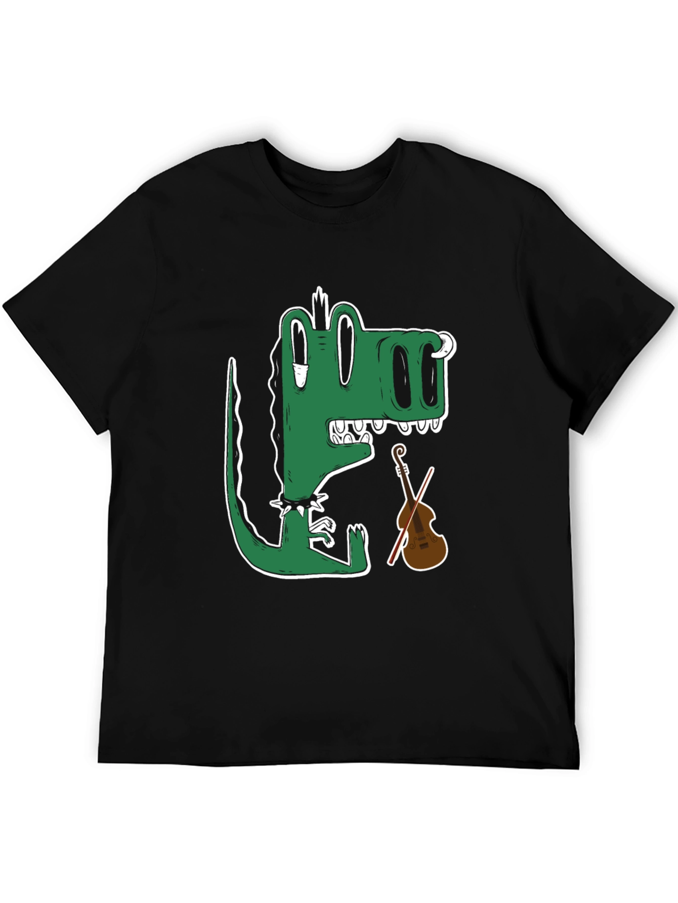 Gator Musician T-Shirt - Cartoon Crocodile Plays Violin