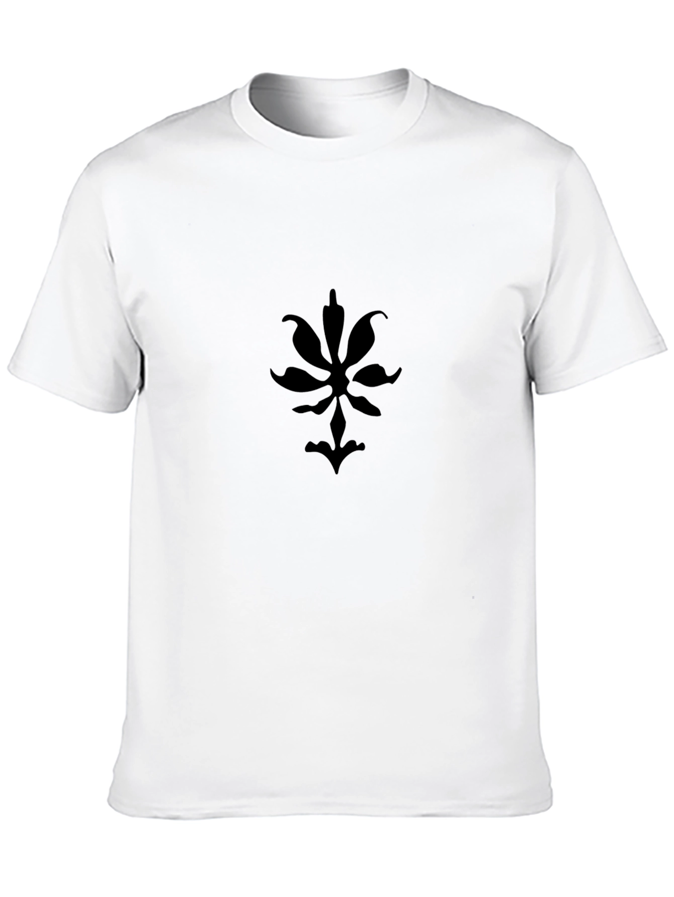 Mens Black Graphic Tee - Abstract Floral Design