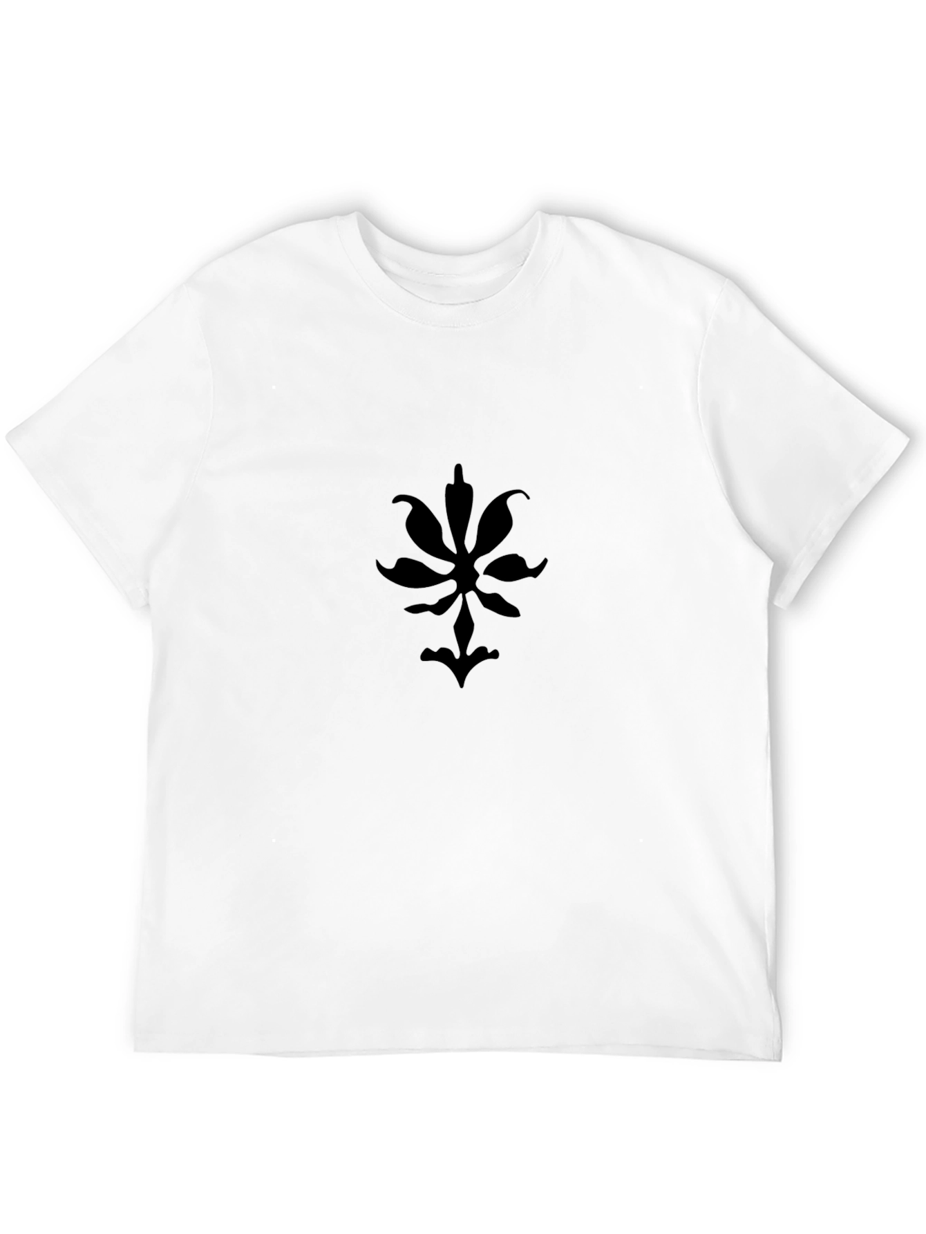 Mens Black Graphic Tee - Abstract Floral Design