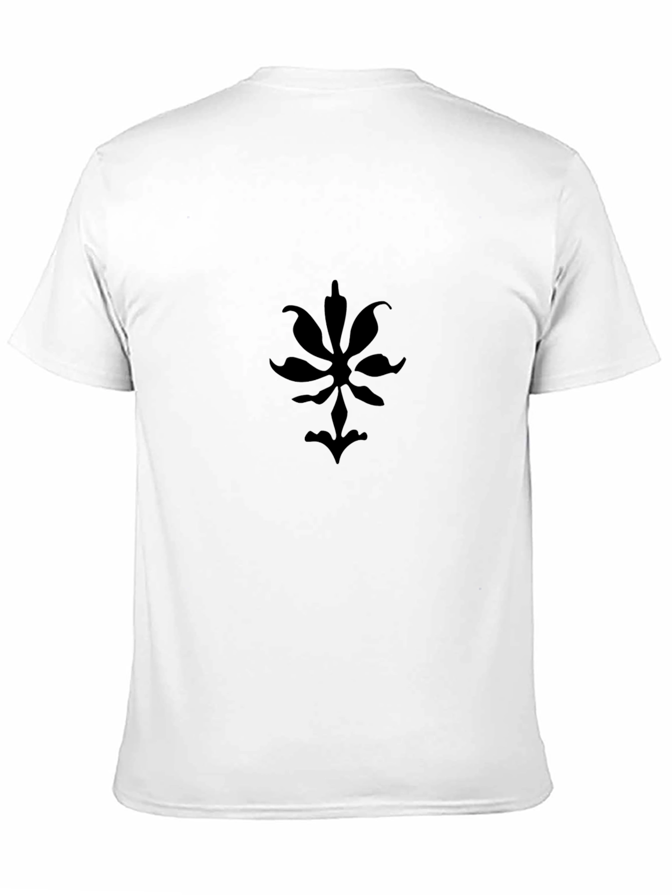 Mens Black Graphic Tee - Abstract Floral Design