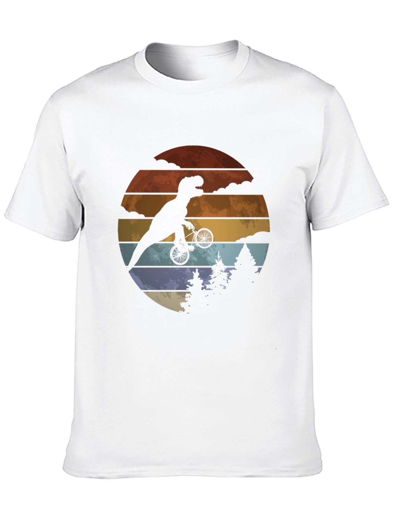 T-Rex Riding Bike Graphic Tee - Retro Style