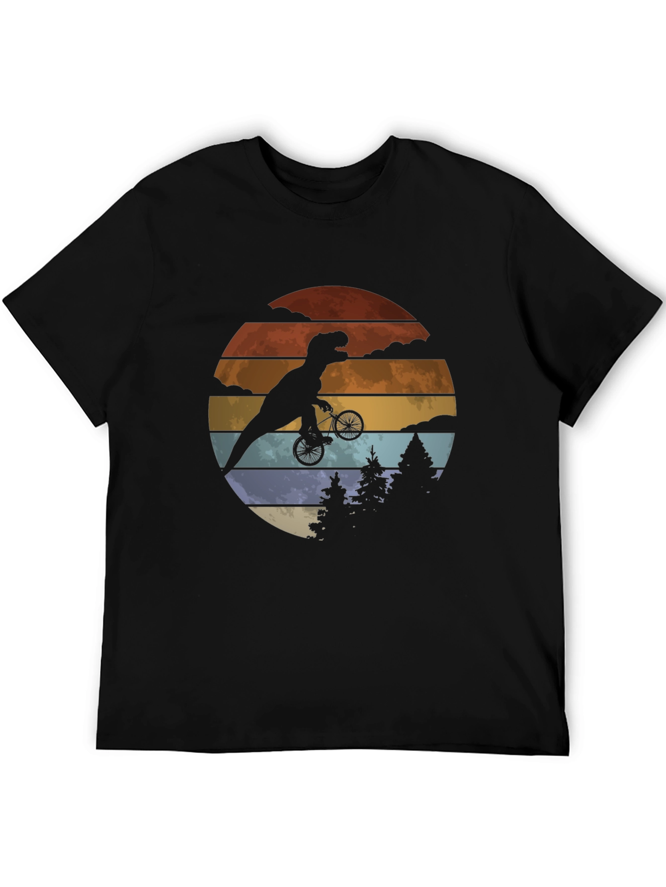 T-Rex Riding Bike Graphic Tee - Retro Style