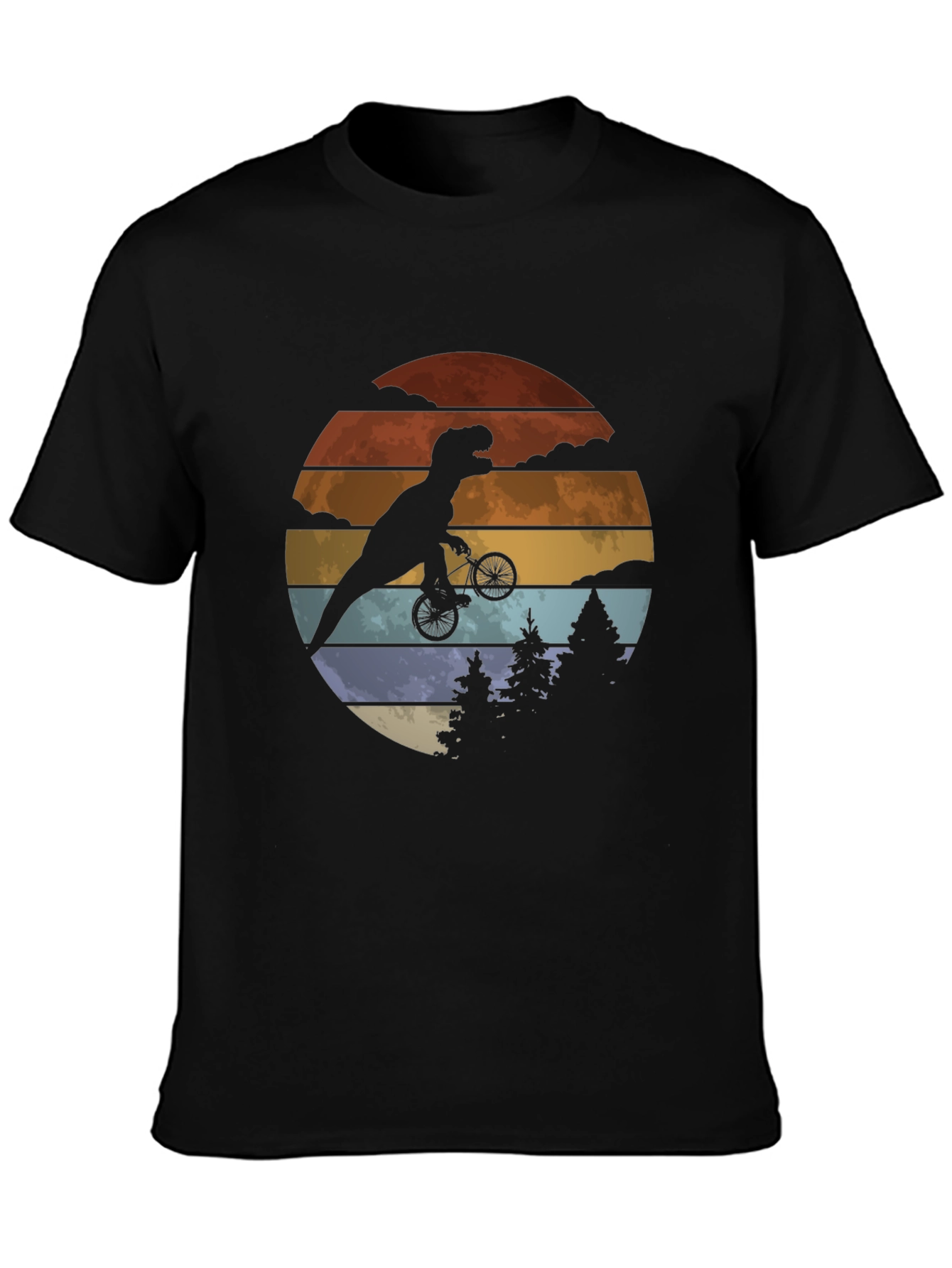 T-Rex Riding Bike Graphic Tee - Retro Style
