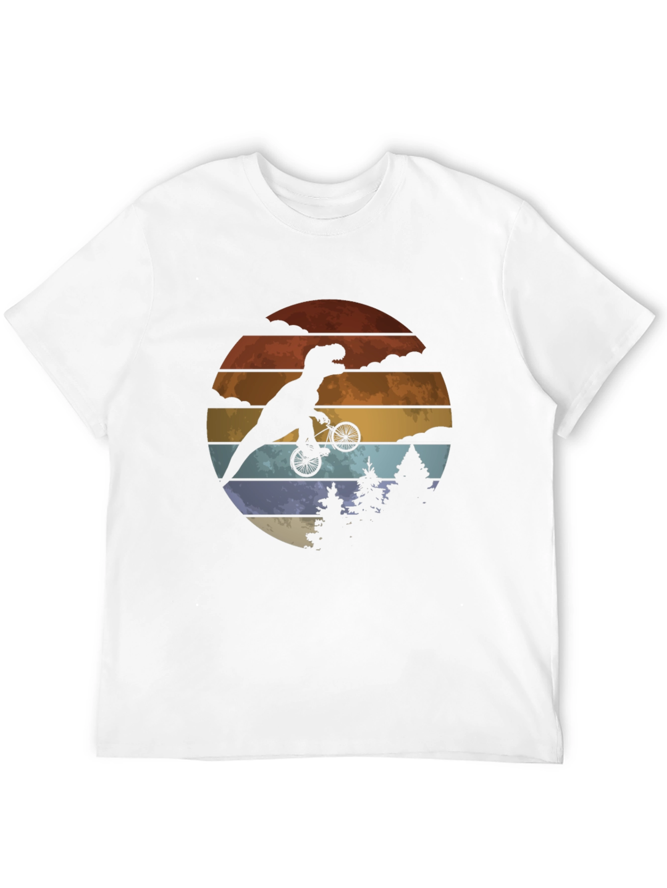 T-Rex Riding Bike Graphic Tee - Retro Style