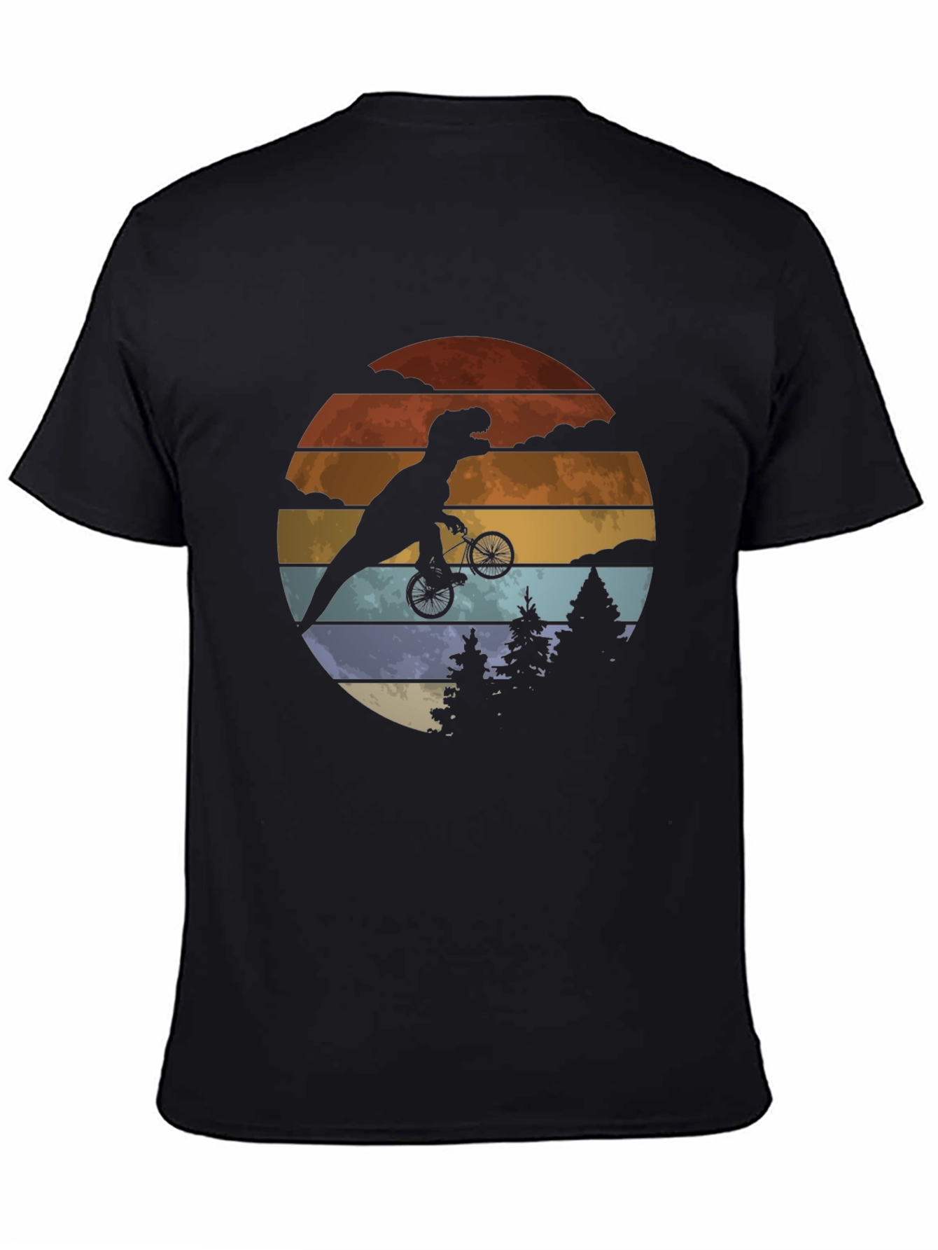 T-Rex Riding Bike Graphic Tee - Retro Style