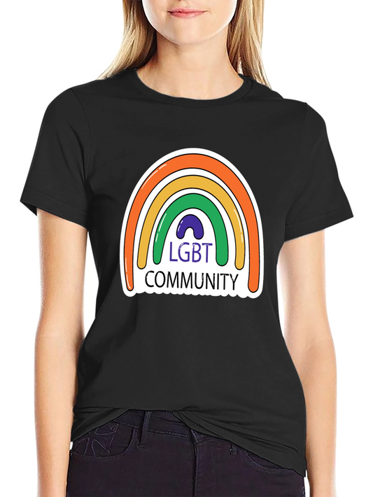 LGBT Community Rainbow Graphic Tee - Black