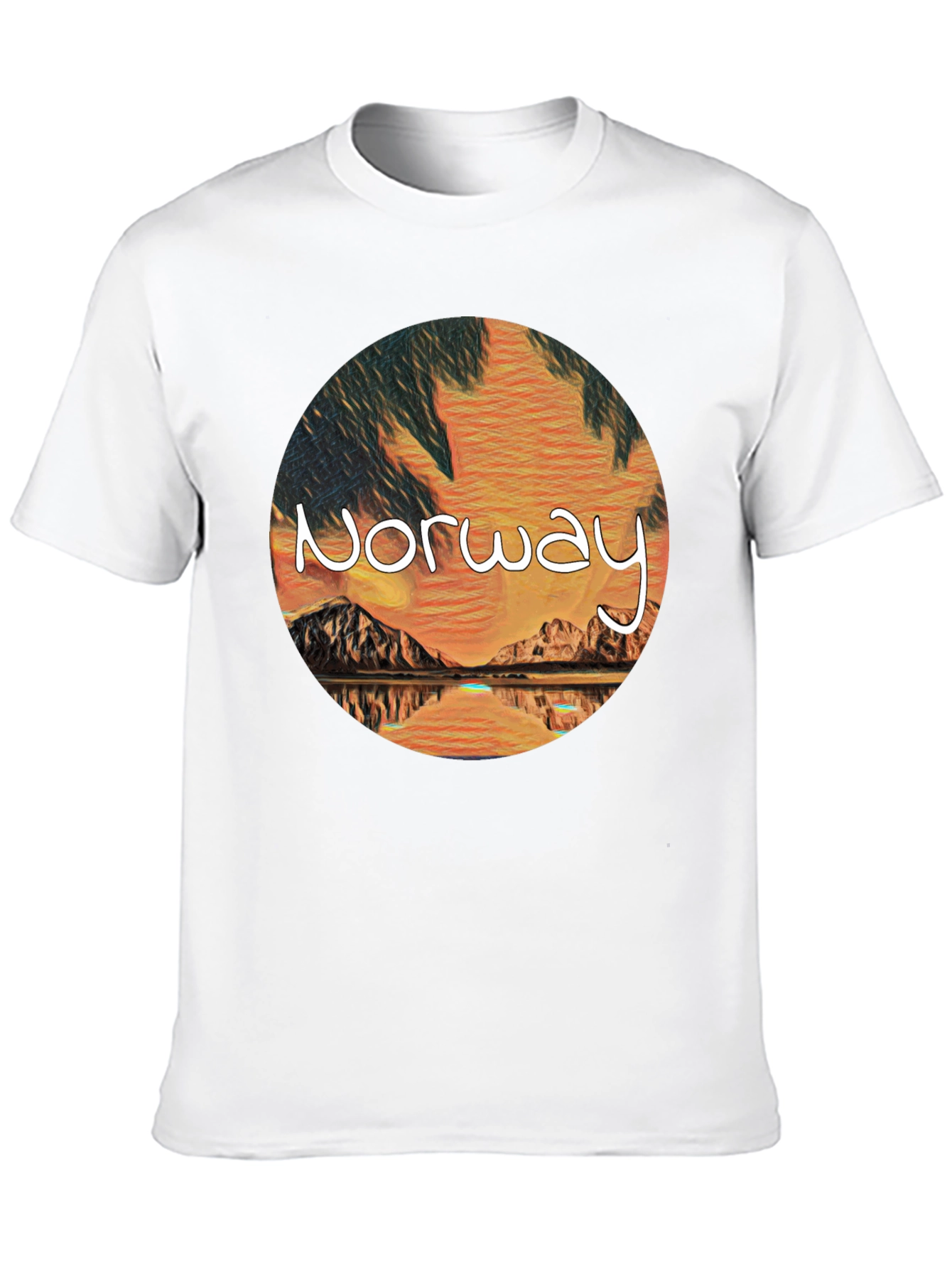 Norway Landscape Graphic Tee - Artistic Design