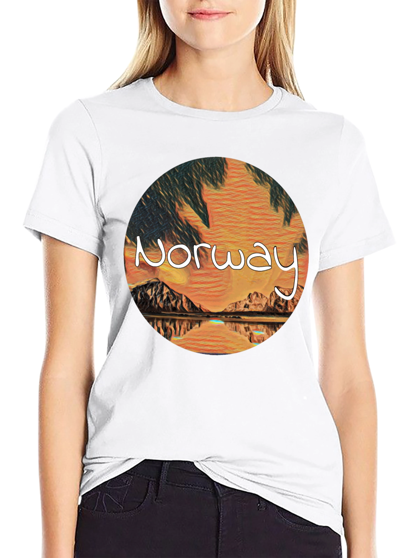 Norway Landscape Graphic Tee - Artistic Design