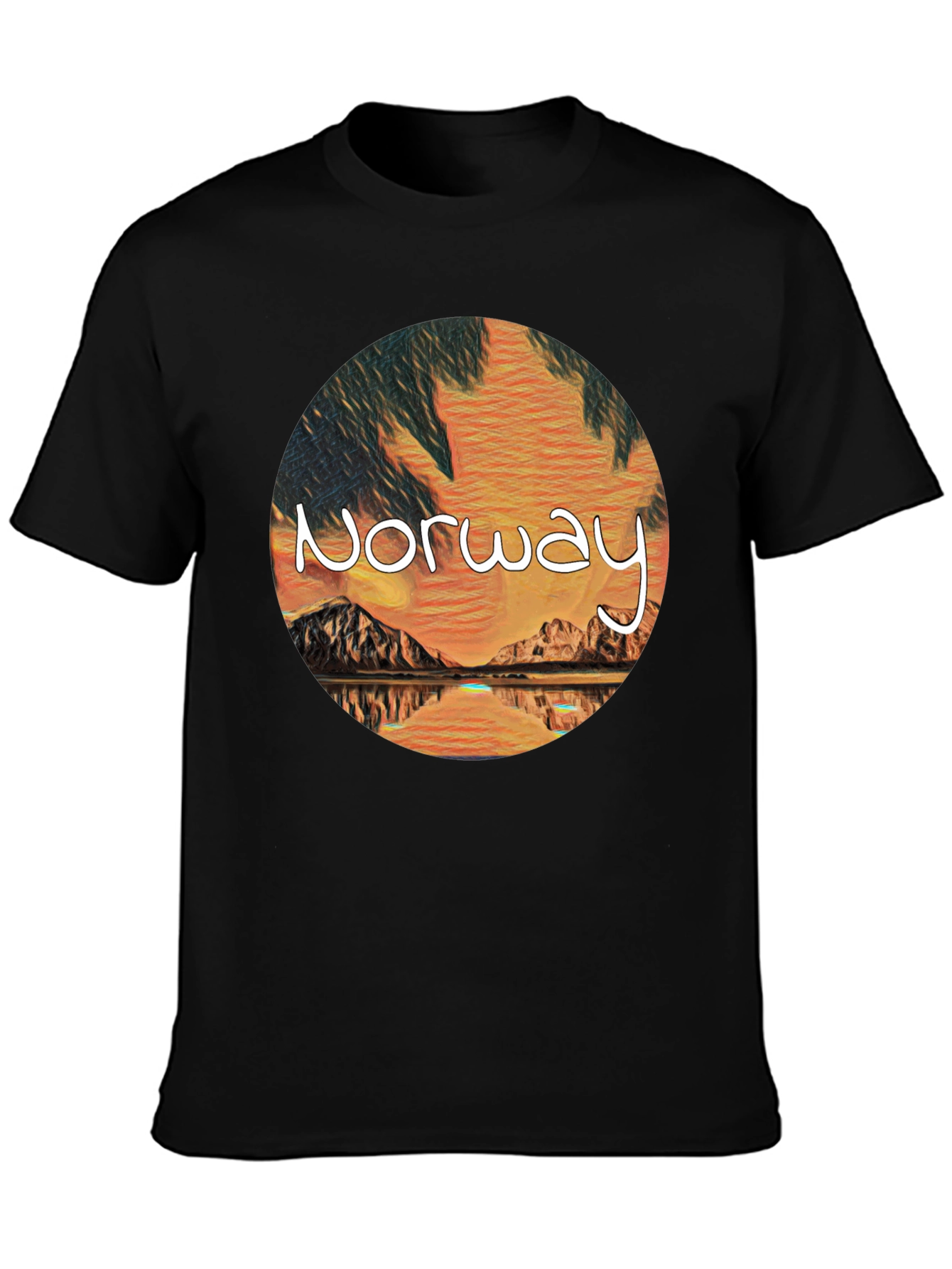 Norway Landscape Graphic Tee - Artistic Design