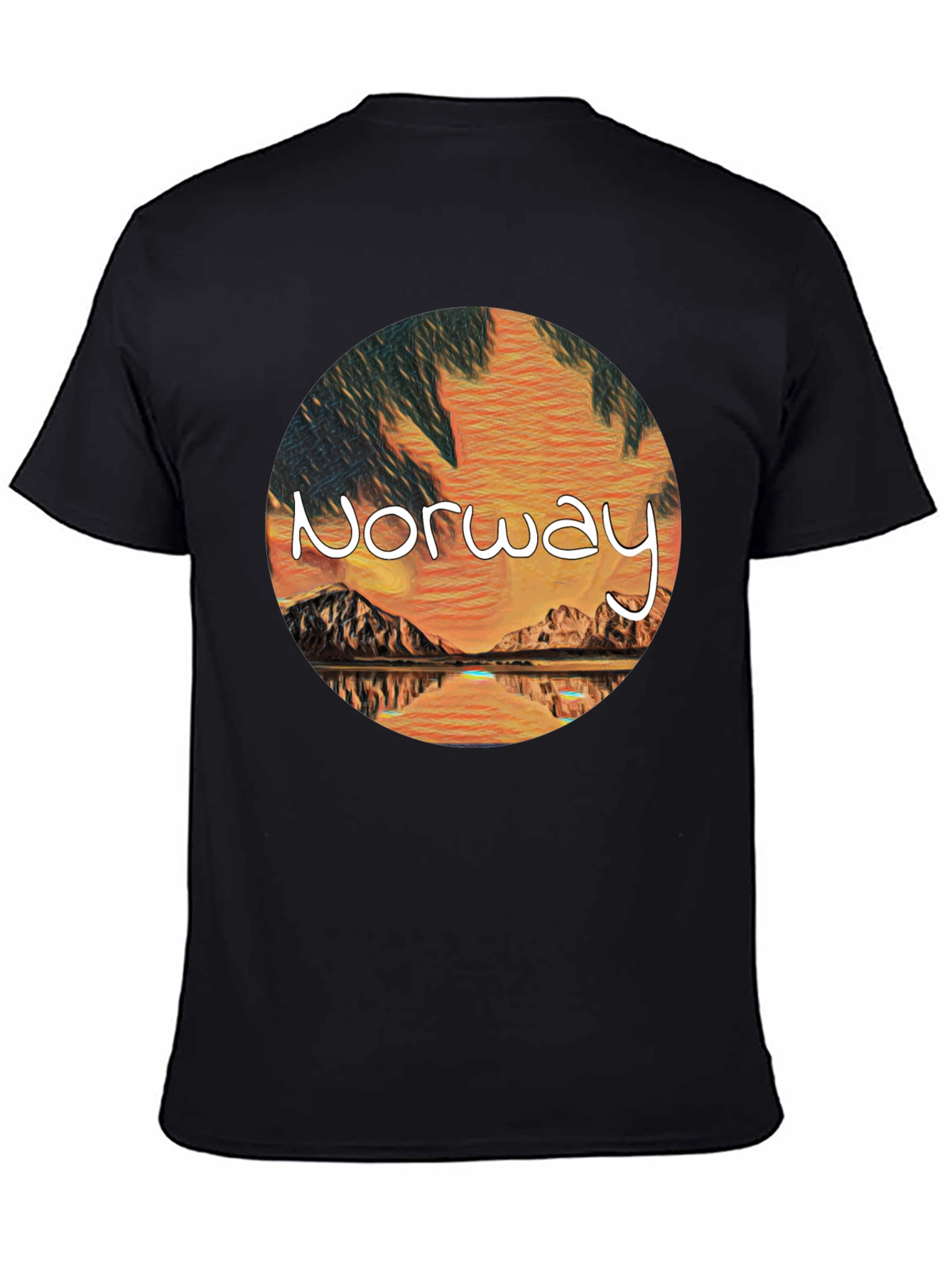 Norway Landscape Graphic Tee - Artistic Design