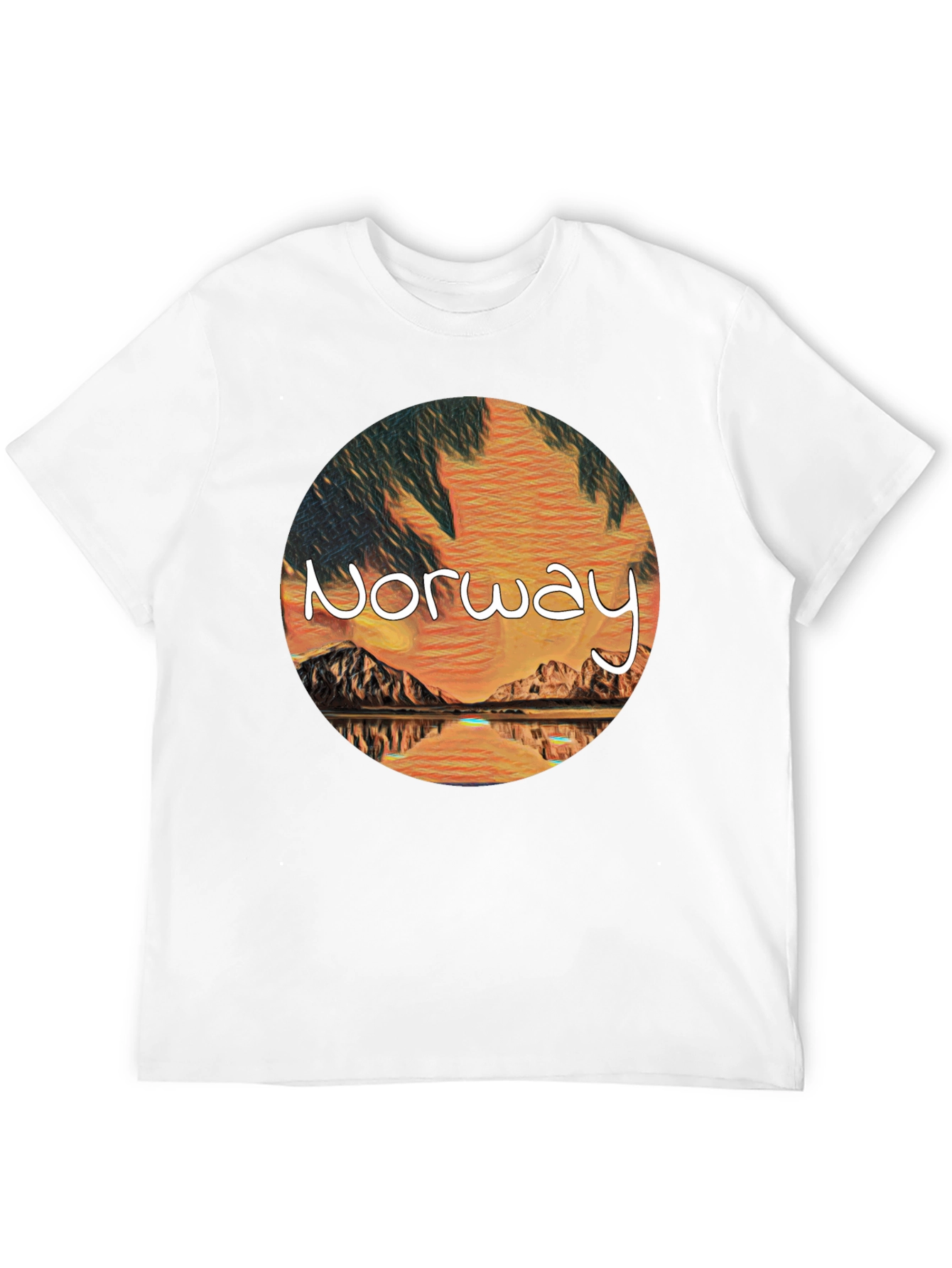 Norway Landscape Graphic Tee - Artistic Design