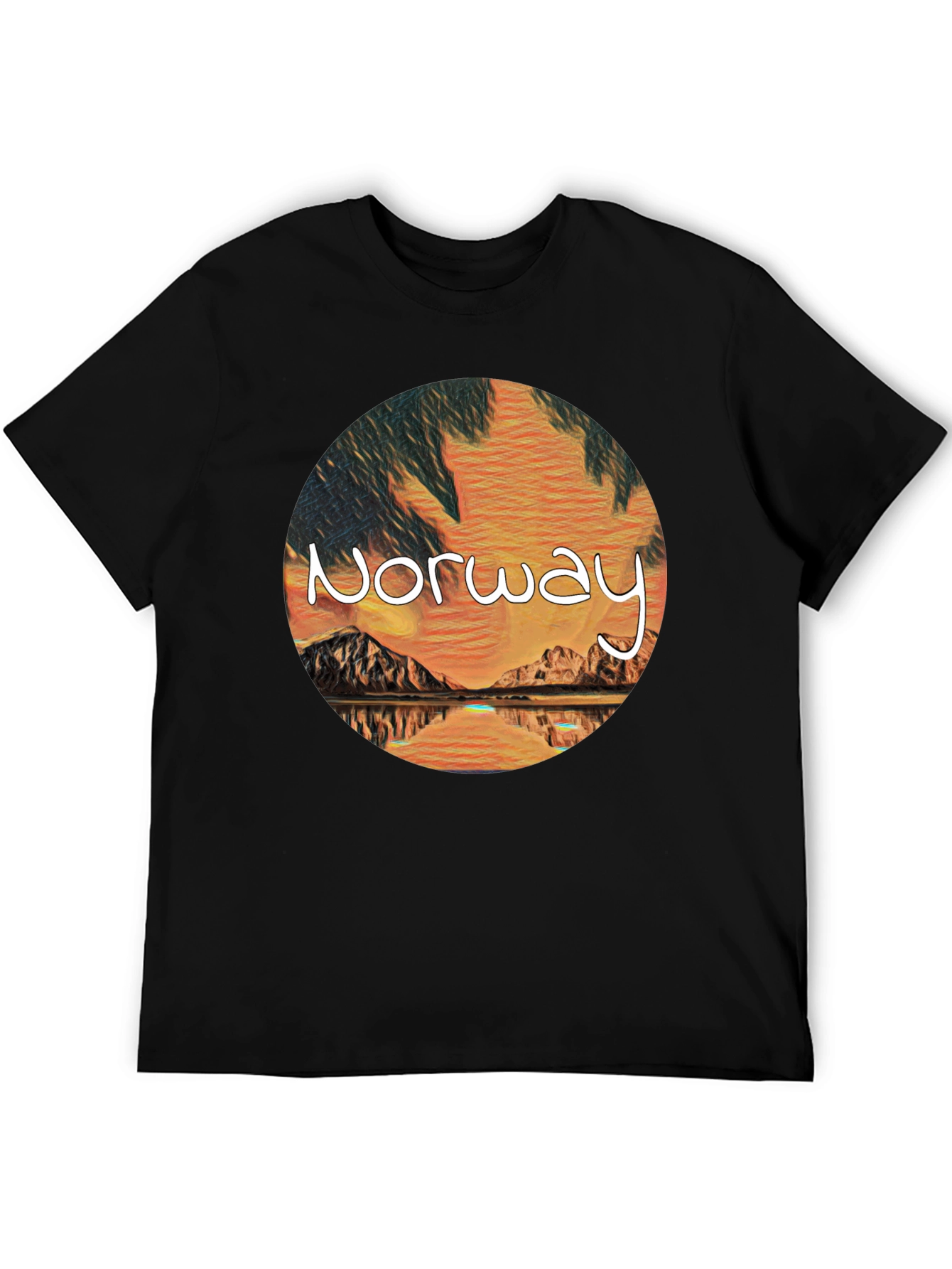 Norway Landscape Graphic Tee - Artistic Design