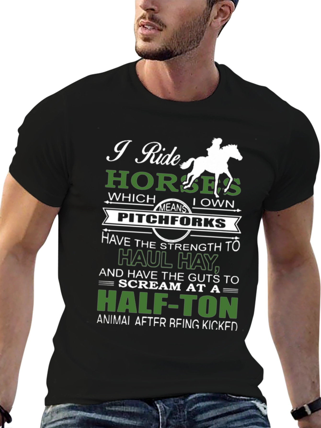 I Ride Horses Funny Graphic Tee
