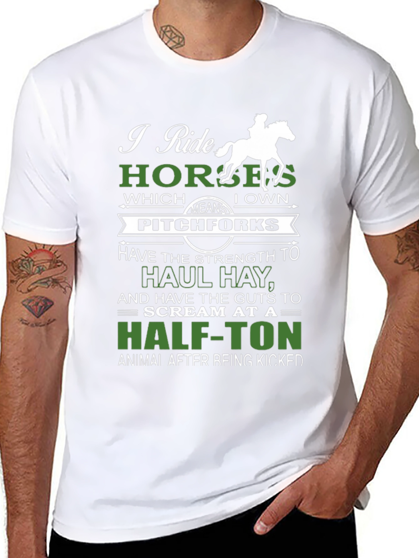 I Ride Horses Funny Graphic Tee