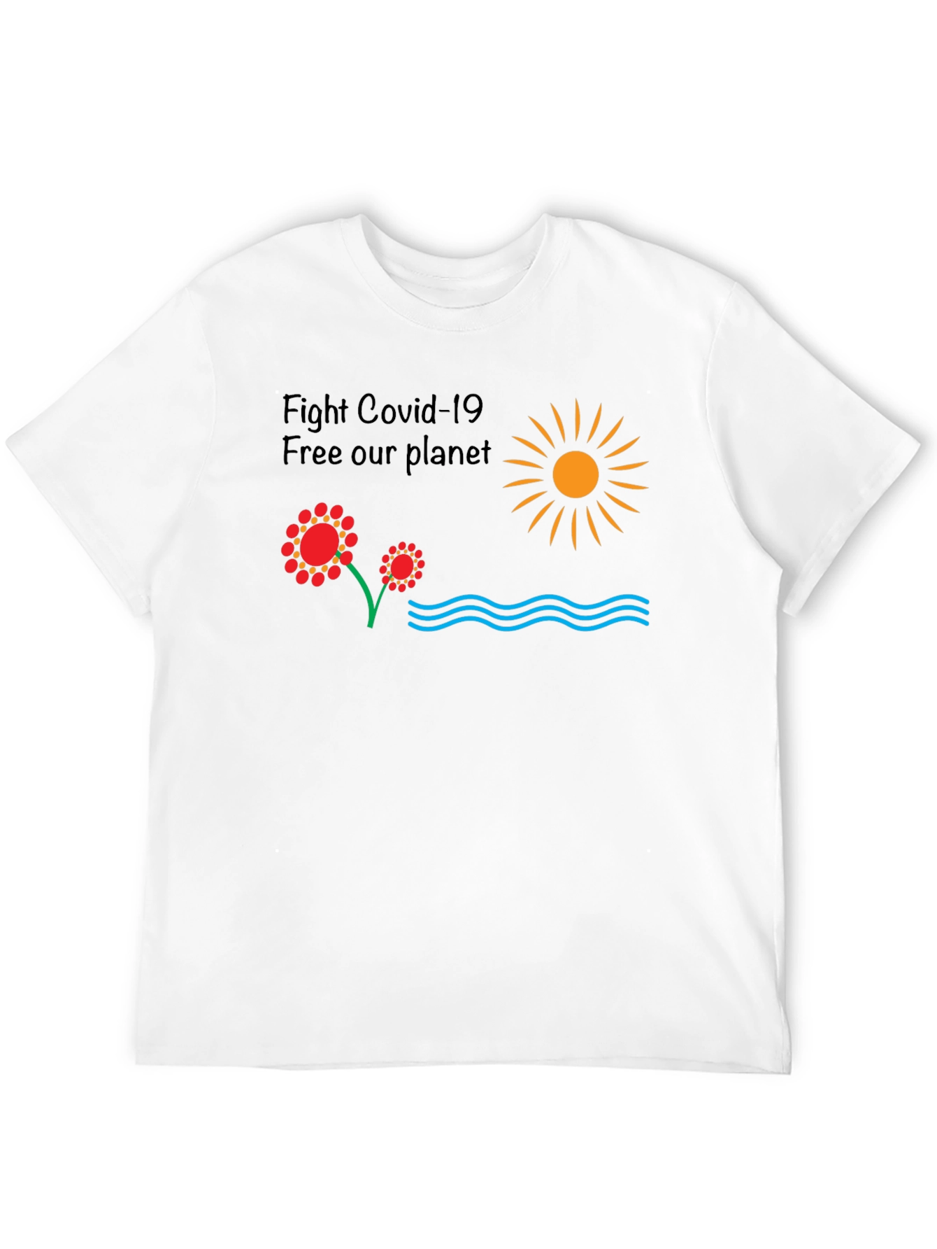 Fight Covid-19 Black Graphic T-Shirt