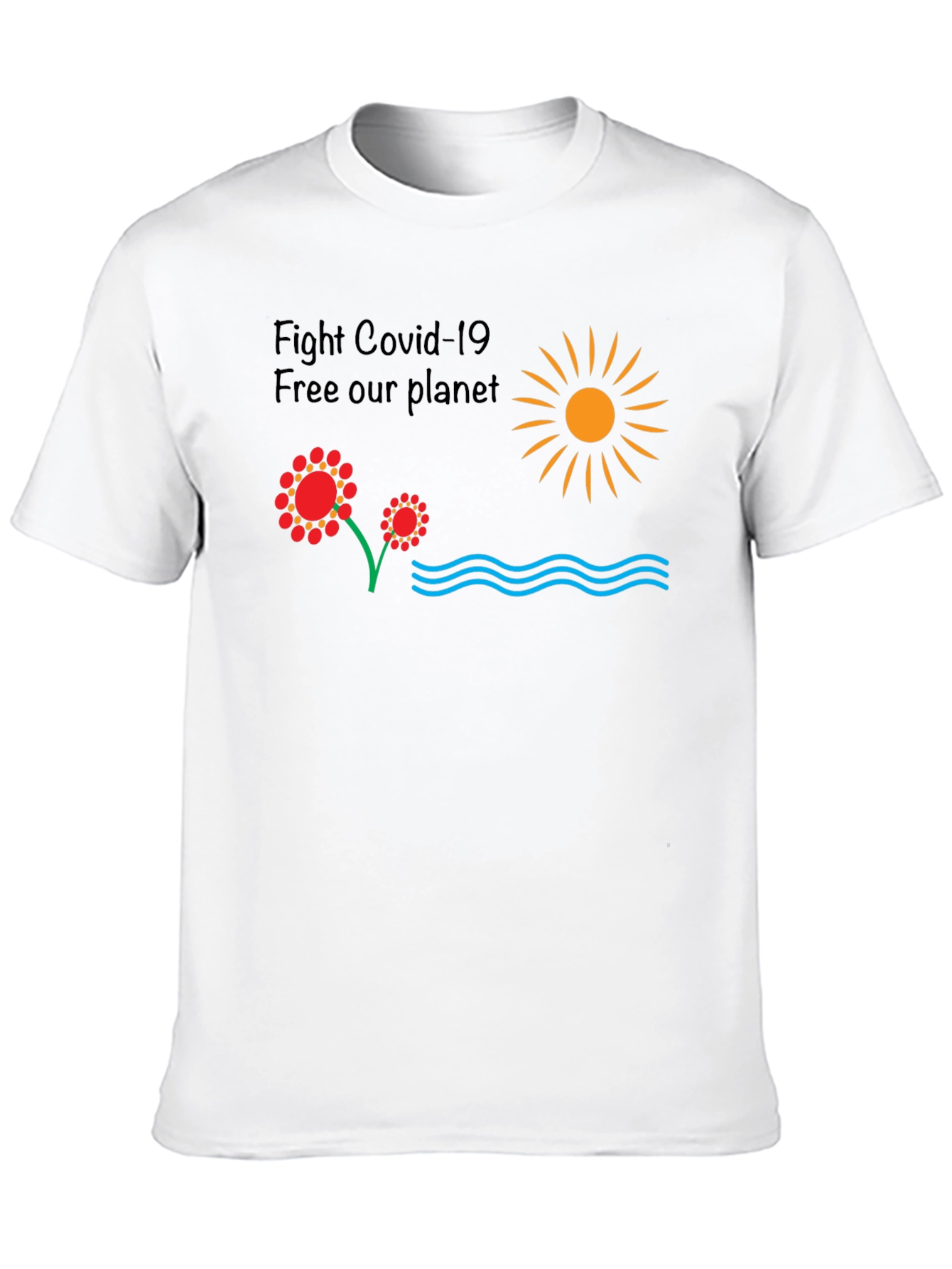 Fight Covid-19 Black Graphic T-Shirt