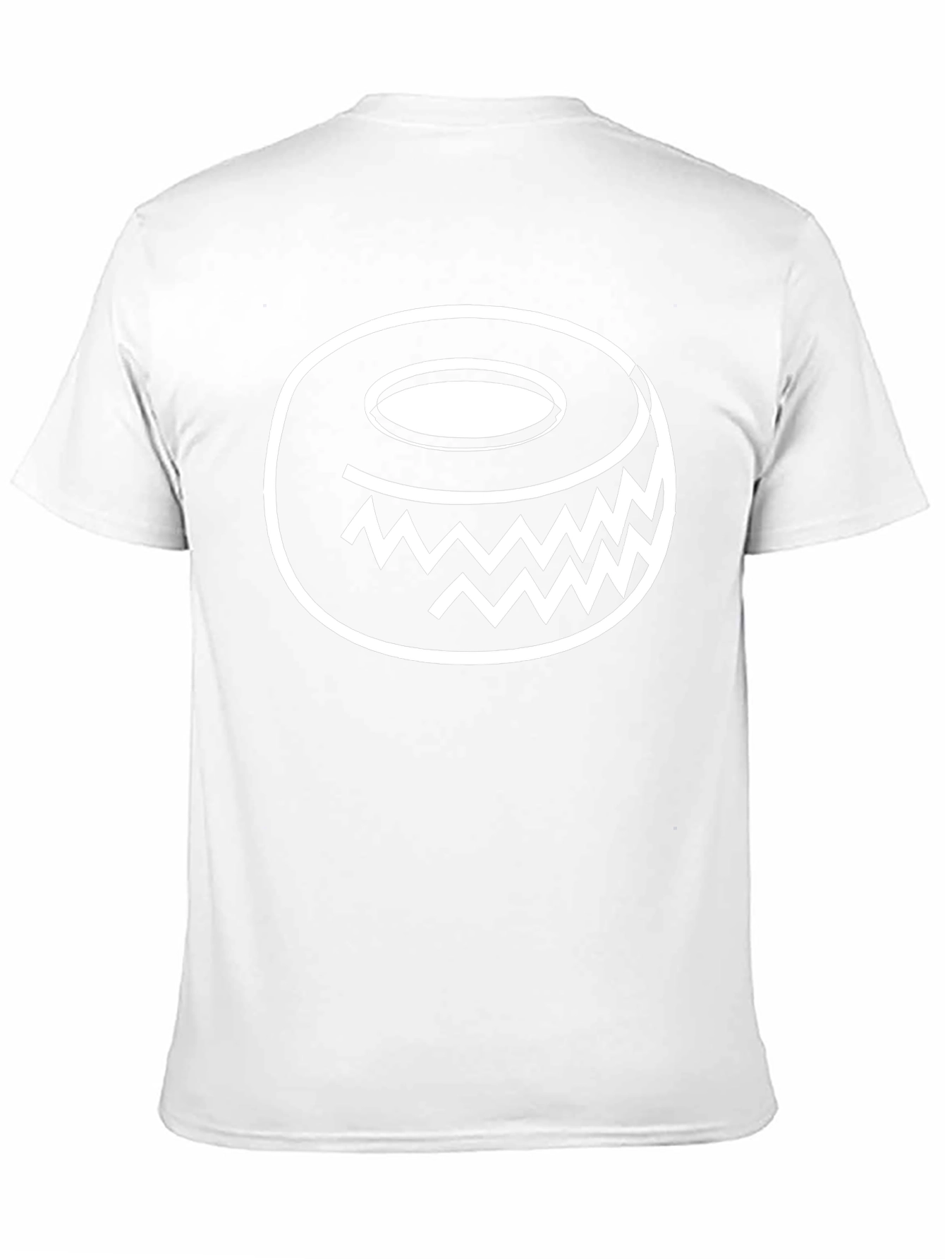 Funky Geometric Donut Graphic Tee - Black Cotton
