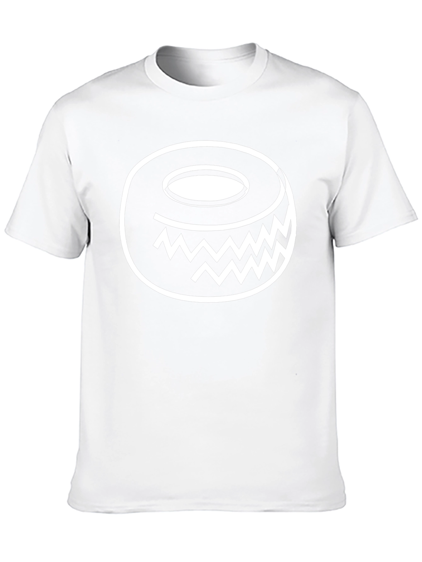 Funky Geometric Donut Graphic Tee - Black Cotton