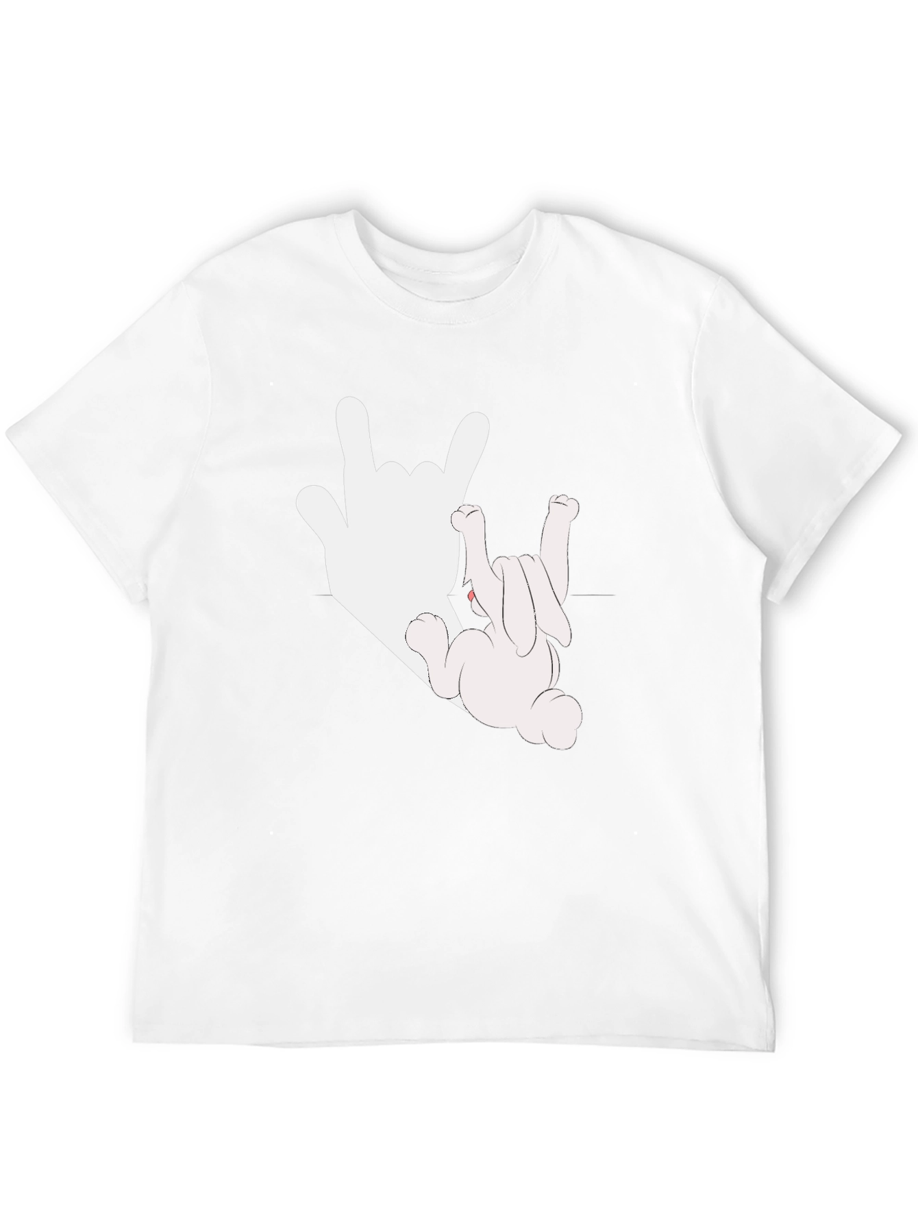 Rock On Bunny Graphic Tee - Black Cotton T-Shirt