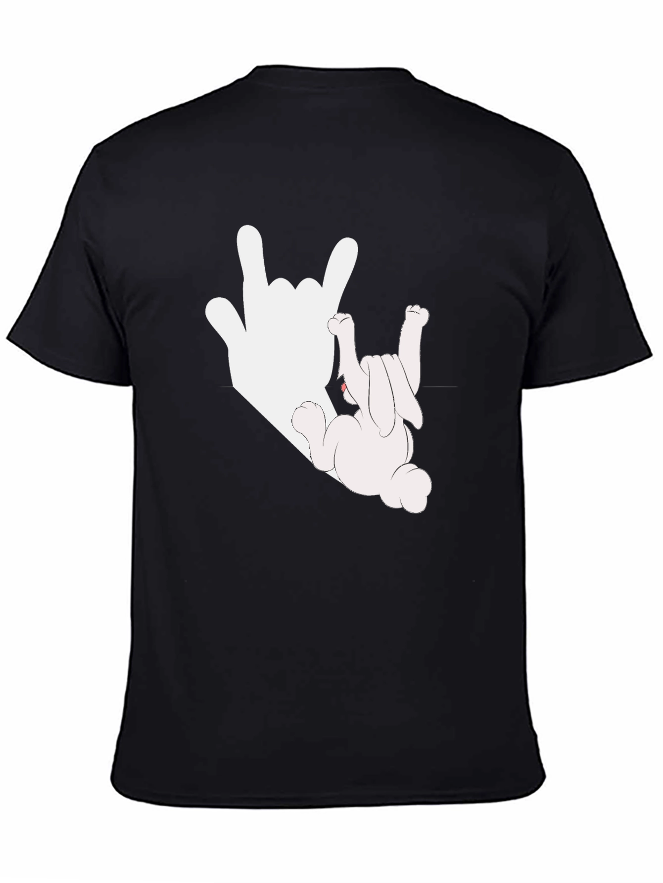 Rock On Bunny Graphic Tee - Black Cotton T-Shirt
