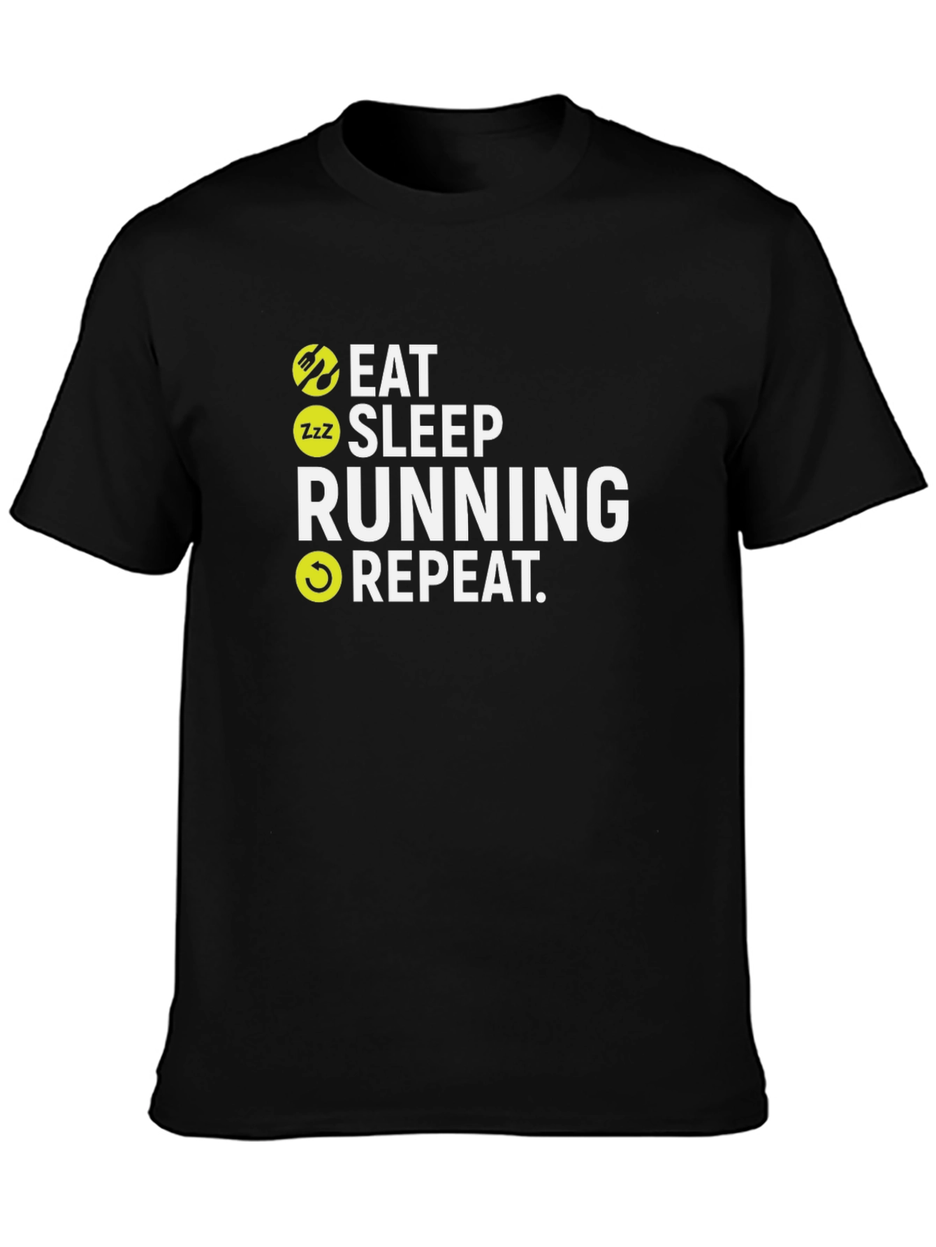 Eat Sleep Running Repeat Black T-Shirt