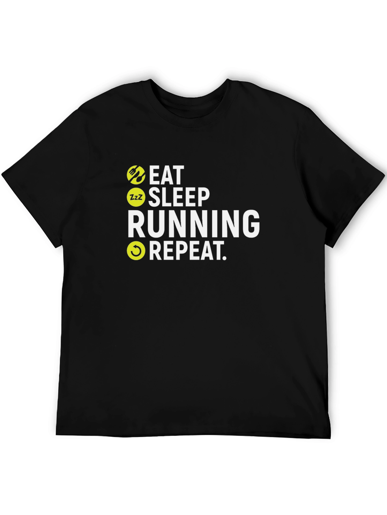 Eat Sleep Running Repeat Black T-Shirt