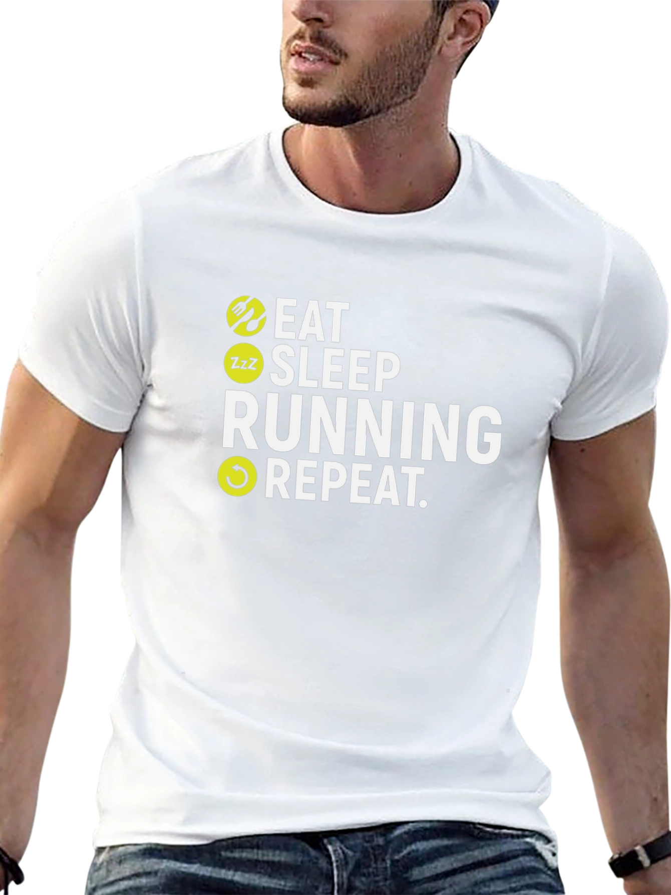 Eat Sleep Running Repeat Black T-Shirt