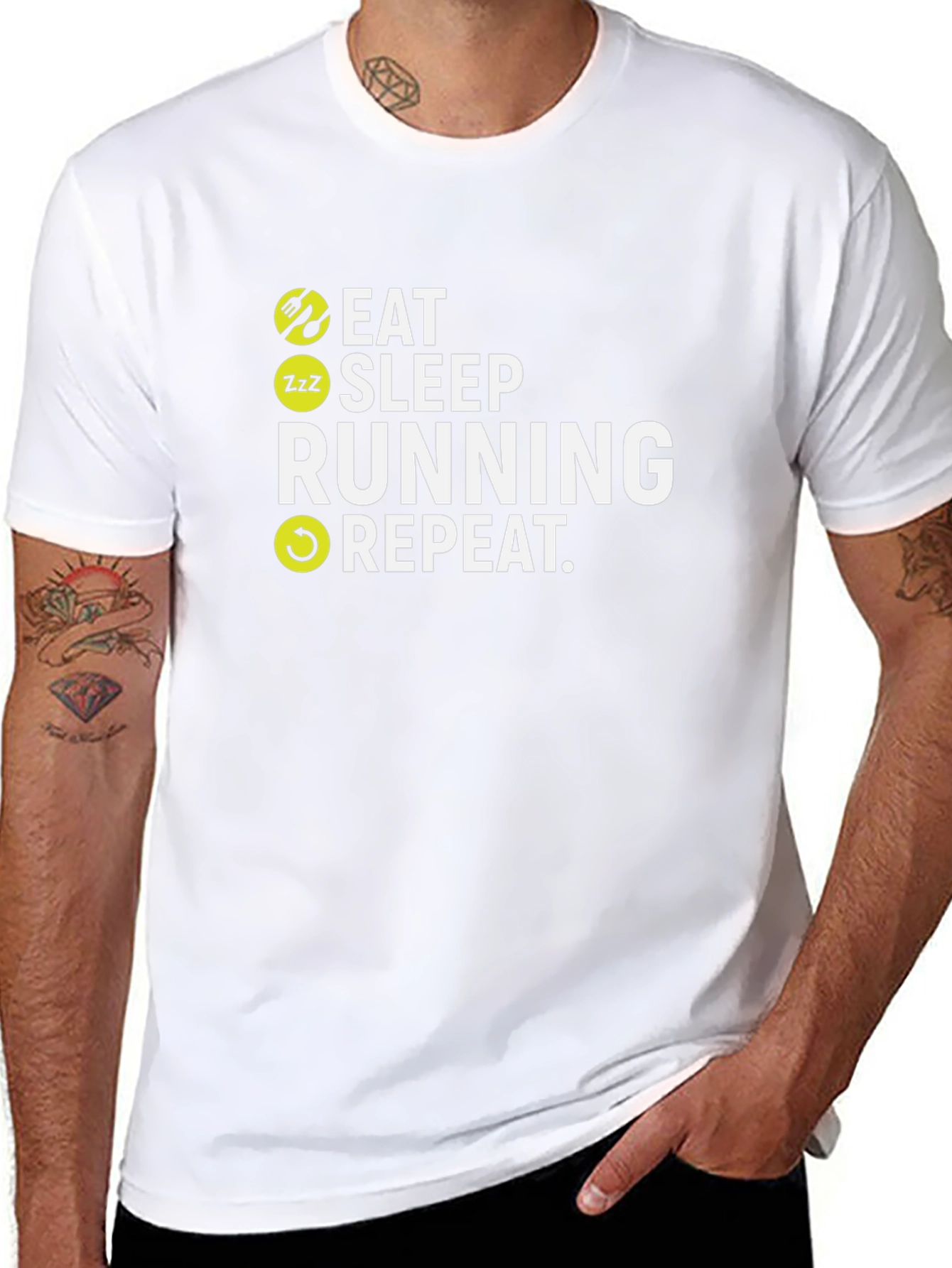Eat Sleep Running Repeat Black T-Shirt