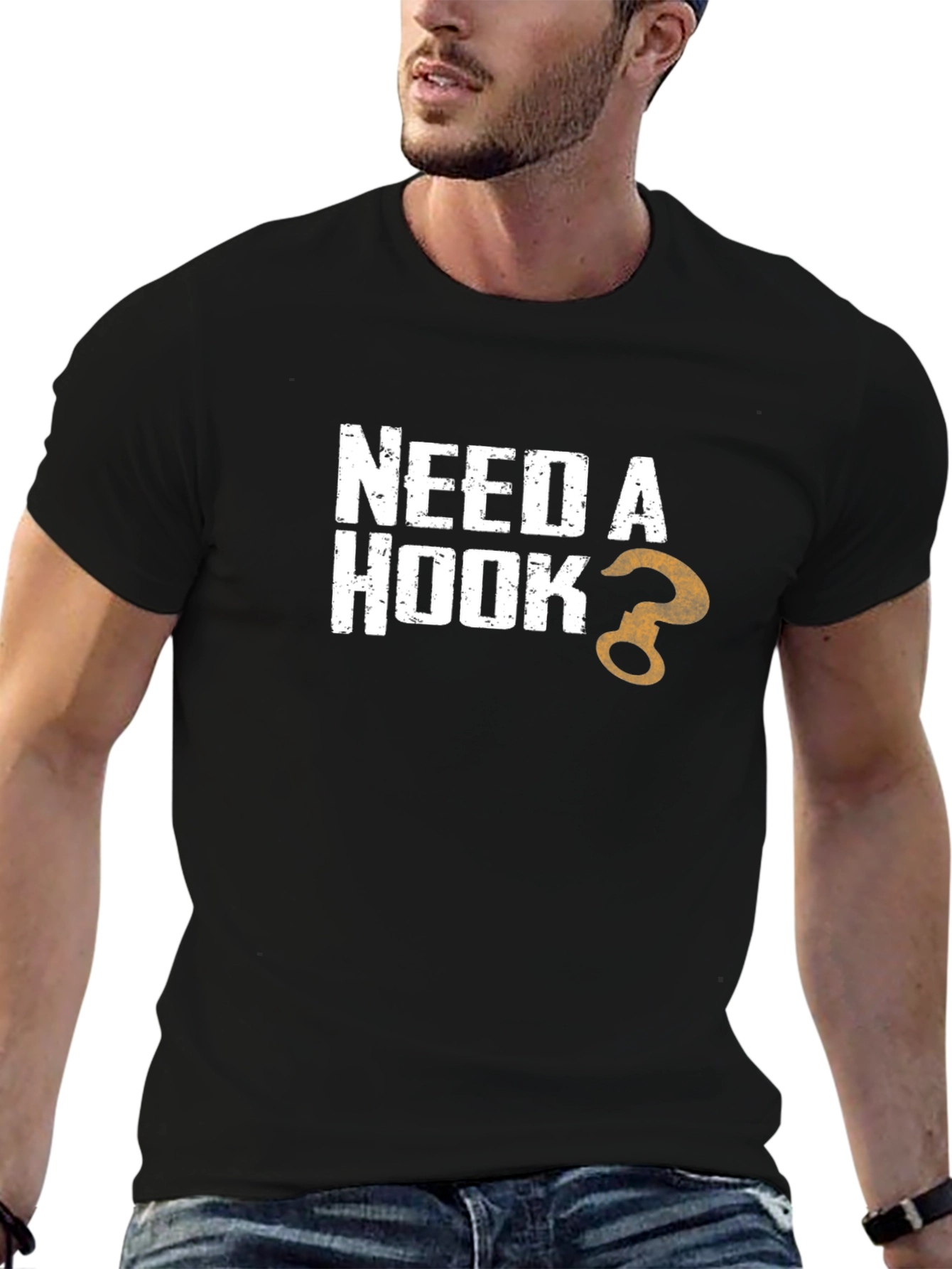Need A Hook? Novelty Graphic T-Shirt