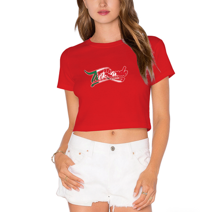 Trendy Taekwondo Italian Flag Letter Print Cropped Tee