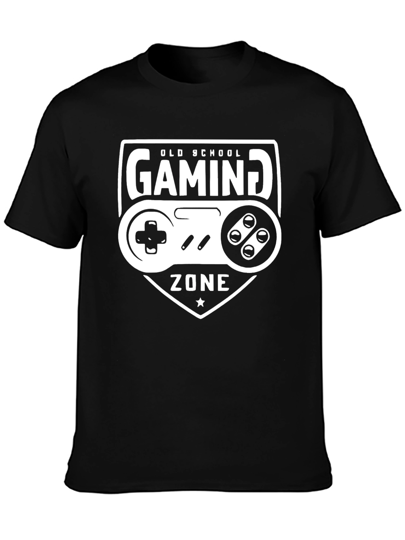 Old School Gaming Zone Black T-Shirt