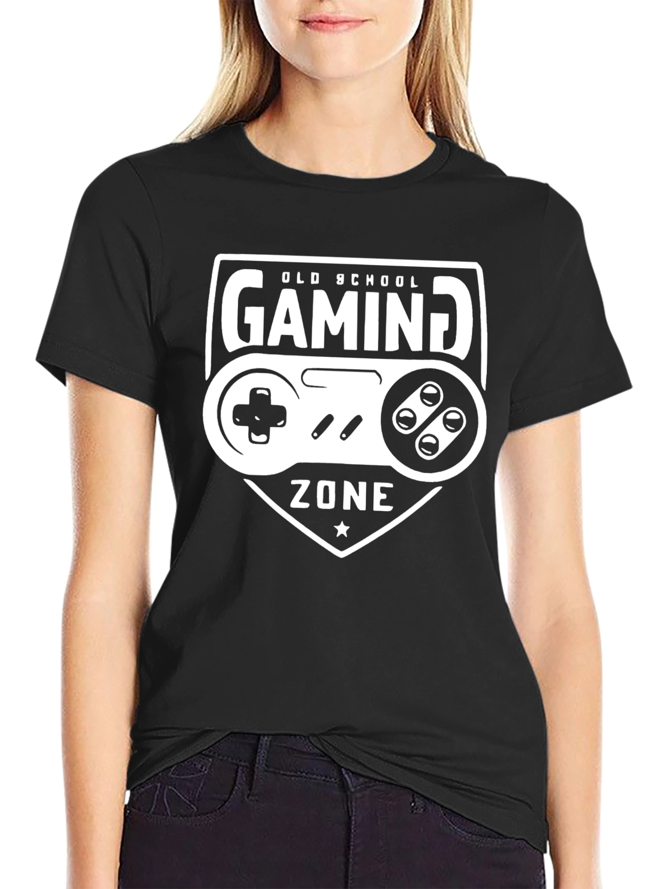 Old School Gaming Zone Black T-Shirt