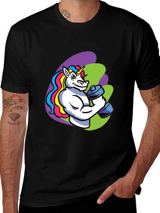 Unicorn Gym Black T-Shirt for Men