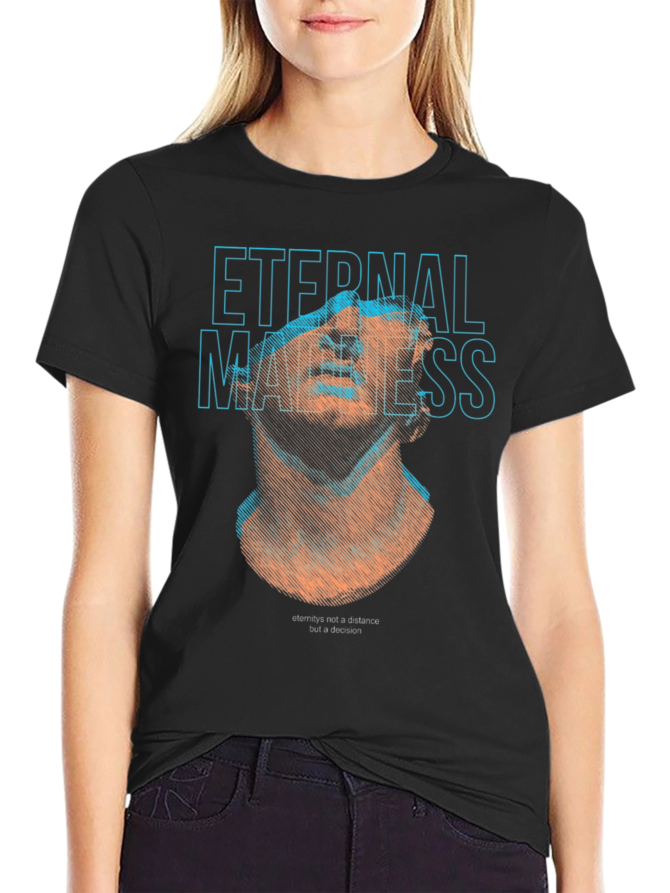 Eternal Madness Graphic Print Black T-Shirt