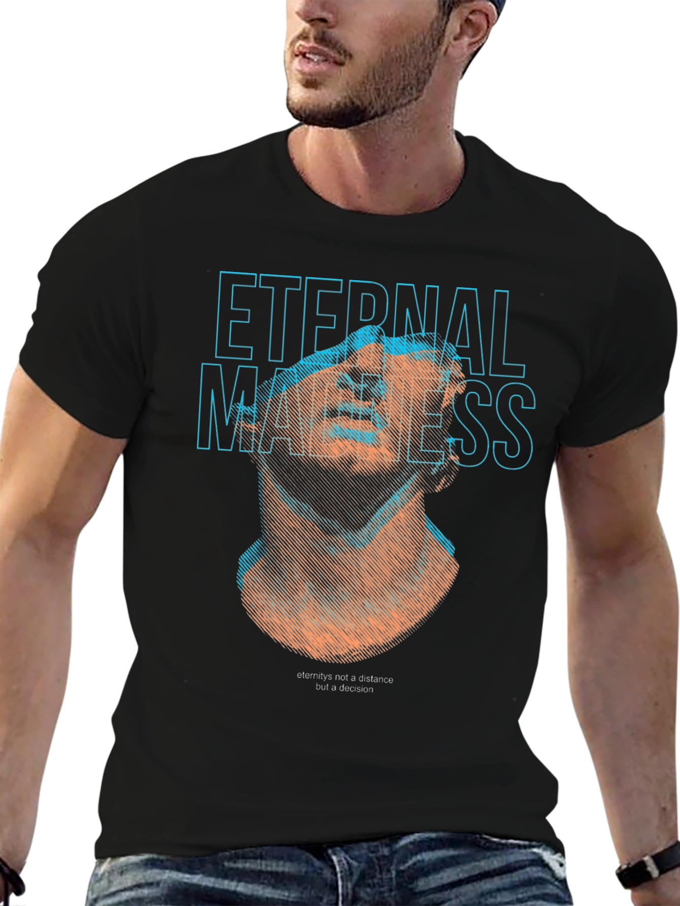Eternal Madness Graphic Print Black T-Shirt