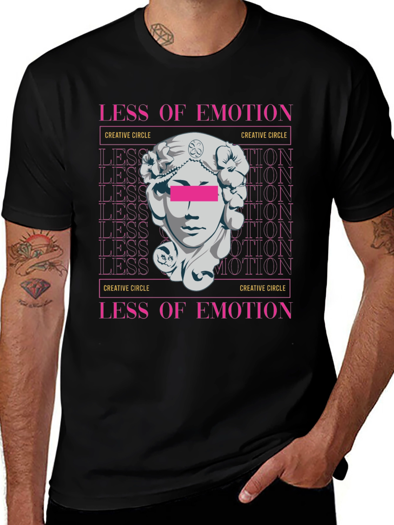 Less of Emotion Graphic Tee - Creative Circle Design