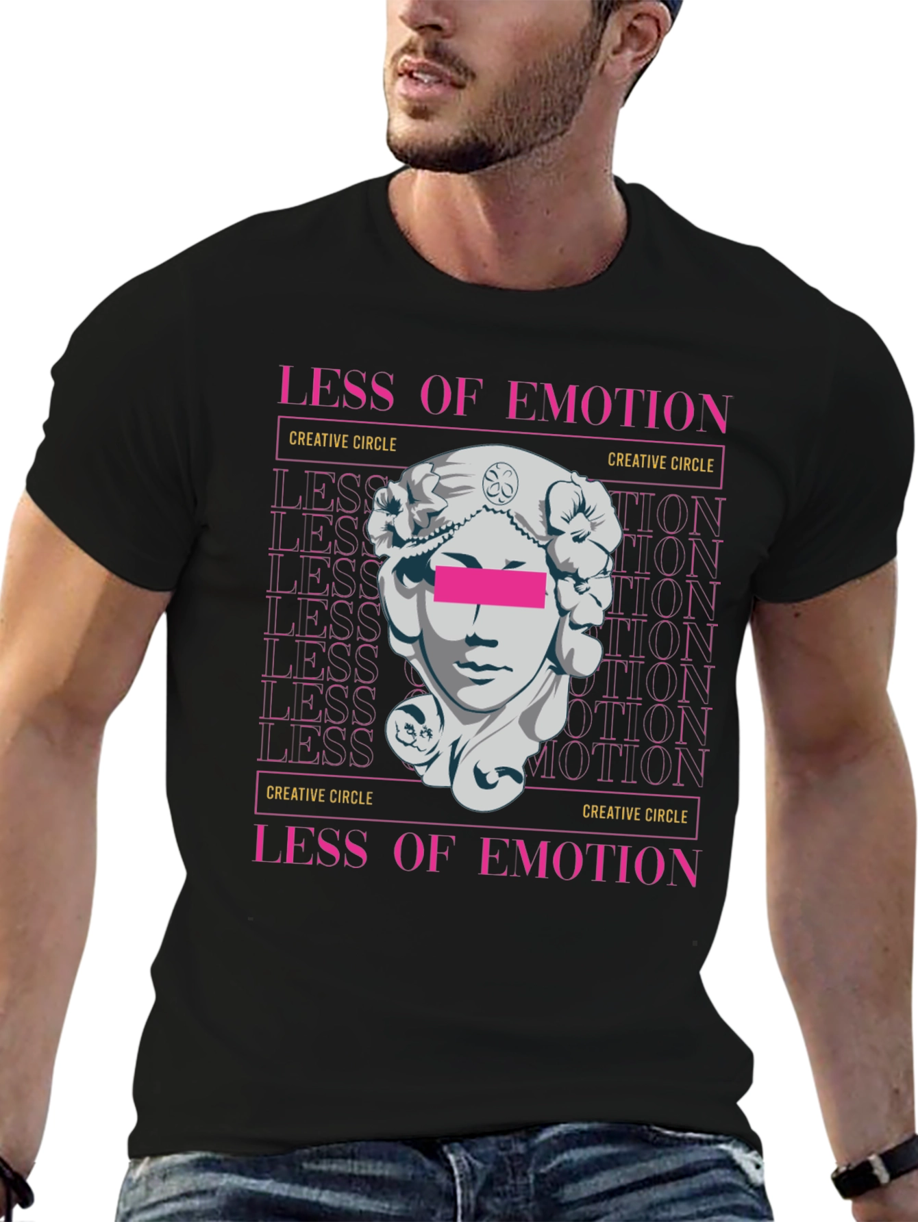 Less of Emotion Graphic Tee - Creative Circle Design