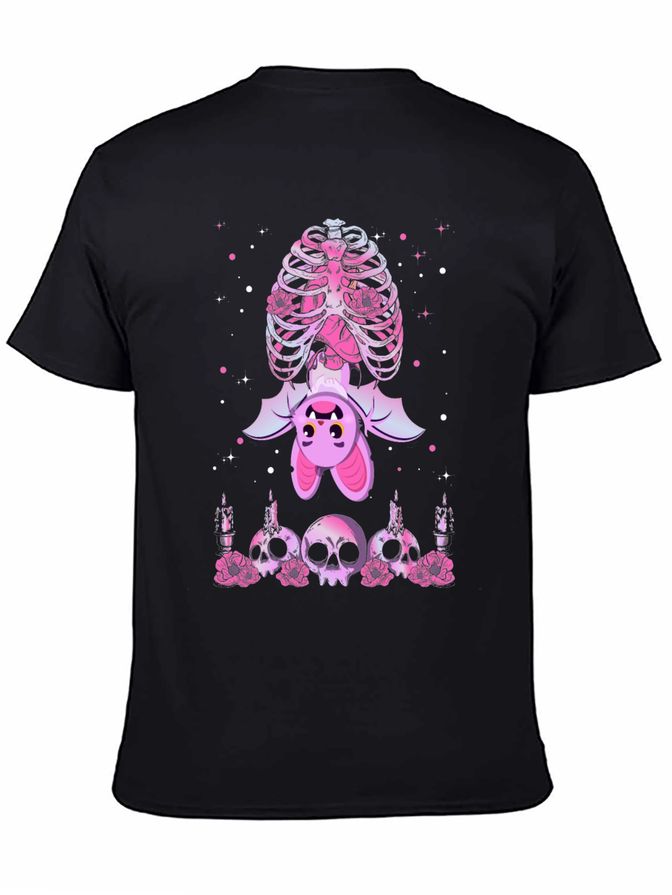 Gothic Bat & Skulls Graphic Tee