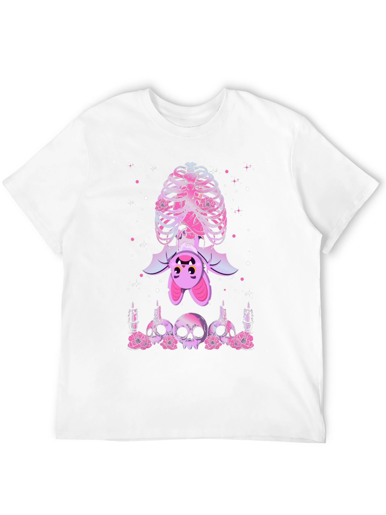 Gothic Bat & Skulls Graphic Tee