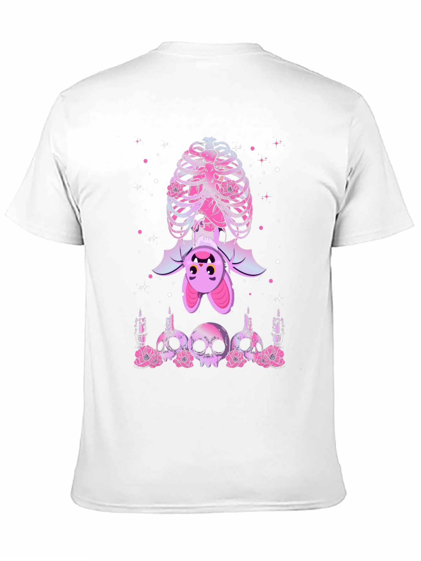Gothic Bat & Skulls Graphic Tee