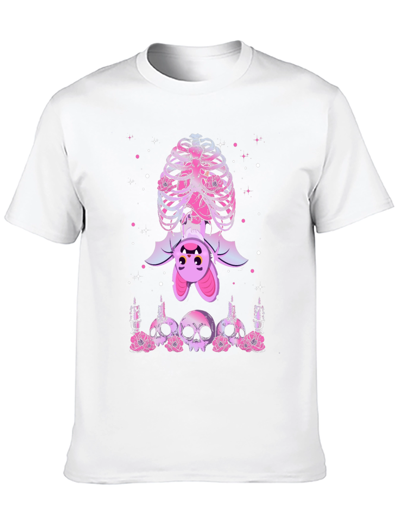 Gothic Bat & Skulls Graphic Tee
