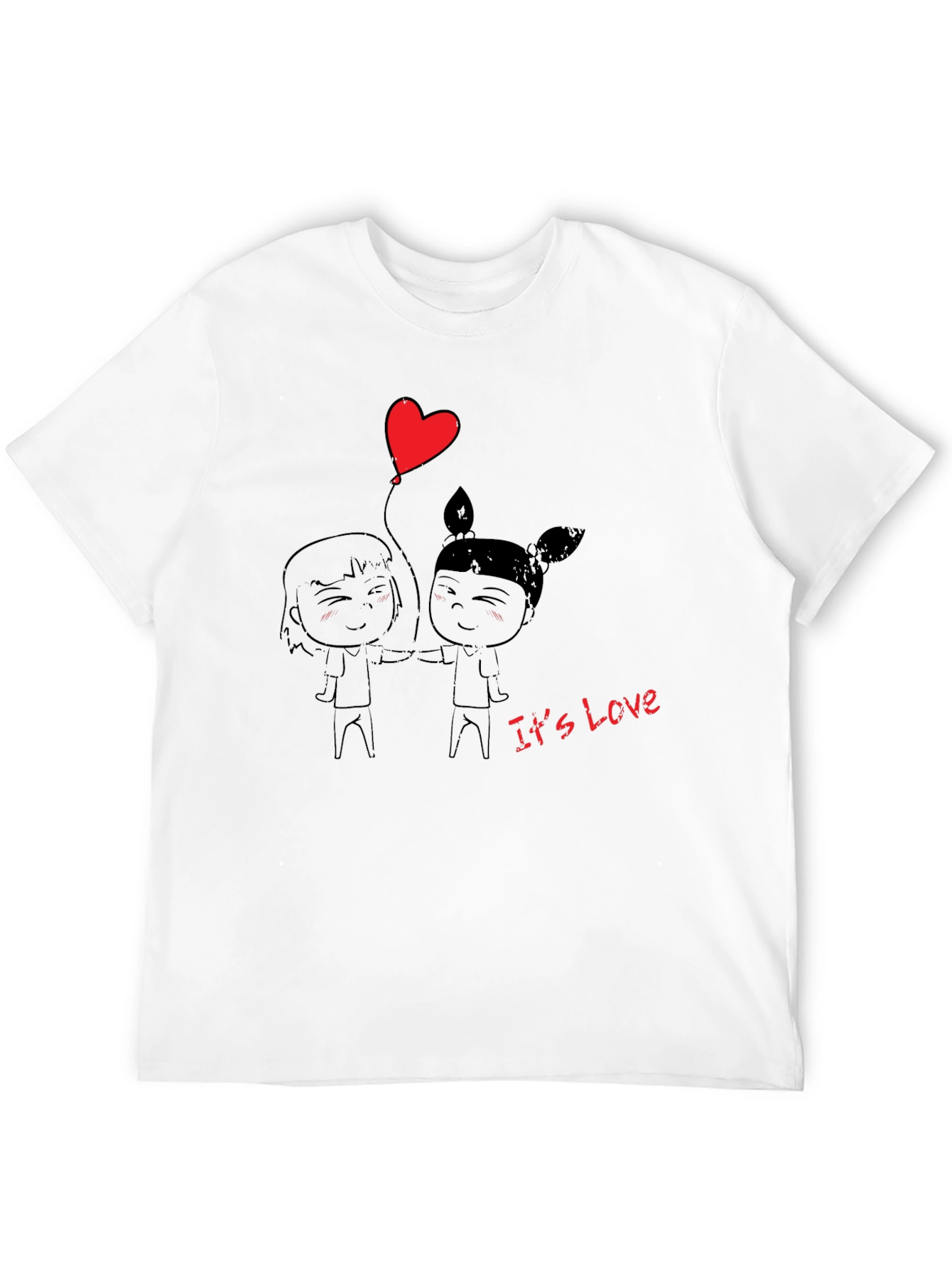 Its Love Graphic Print T-Shirt - Black