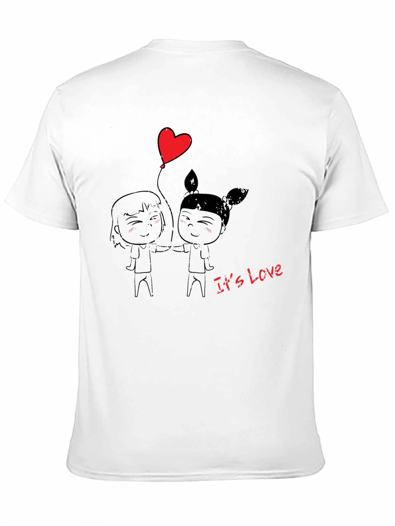 Its Love Graphic Print T-Shirt - Black