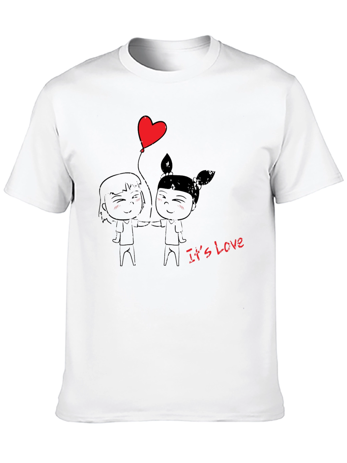 Its Love Graphic Print T-Shirt - Black