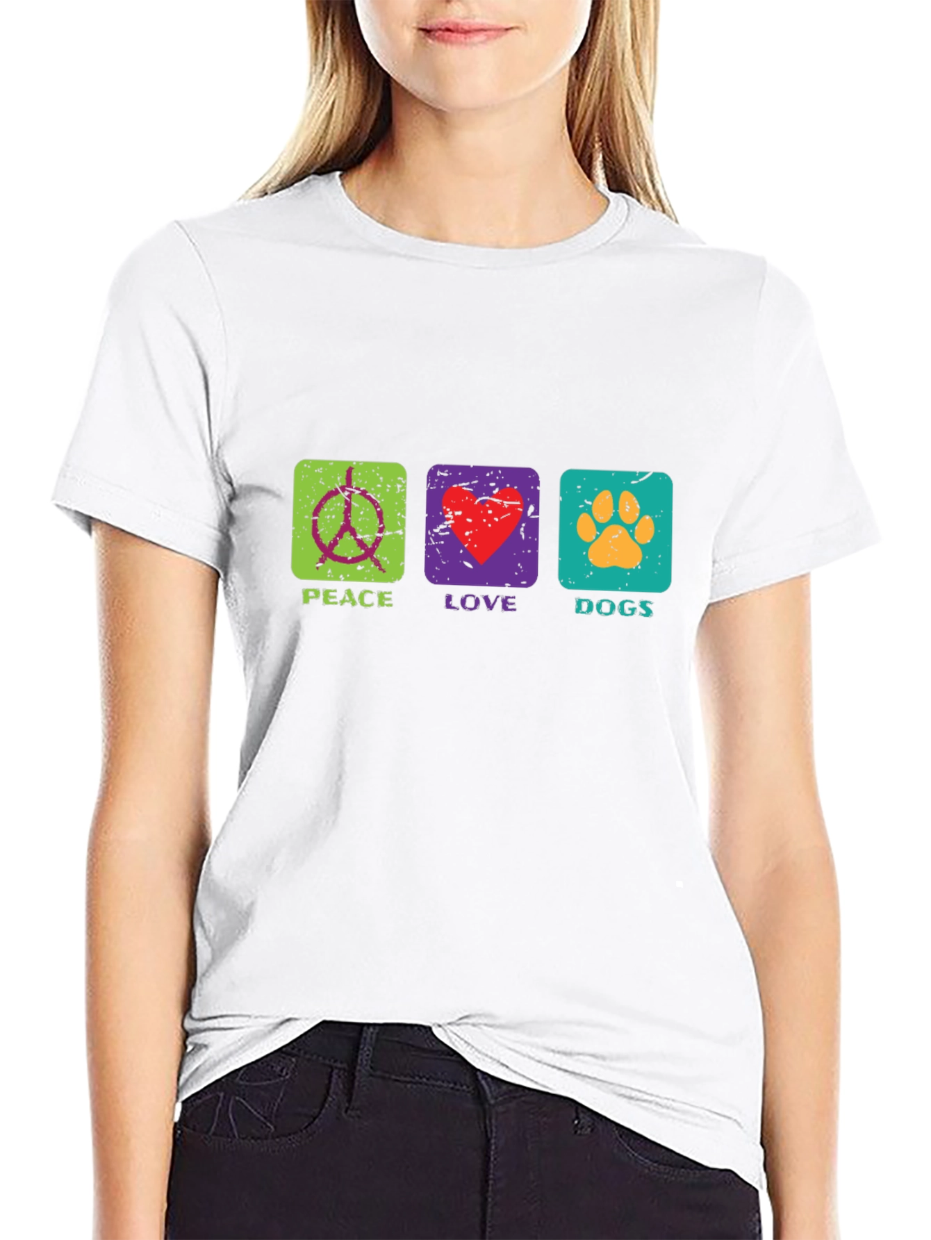 Peace Love Dogs T-Shirt Graphic Print