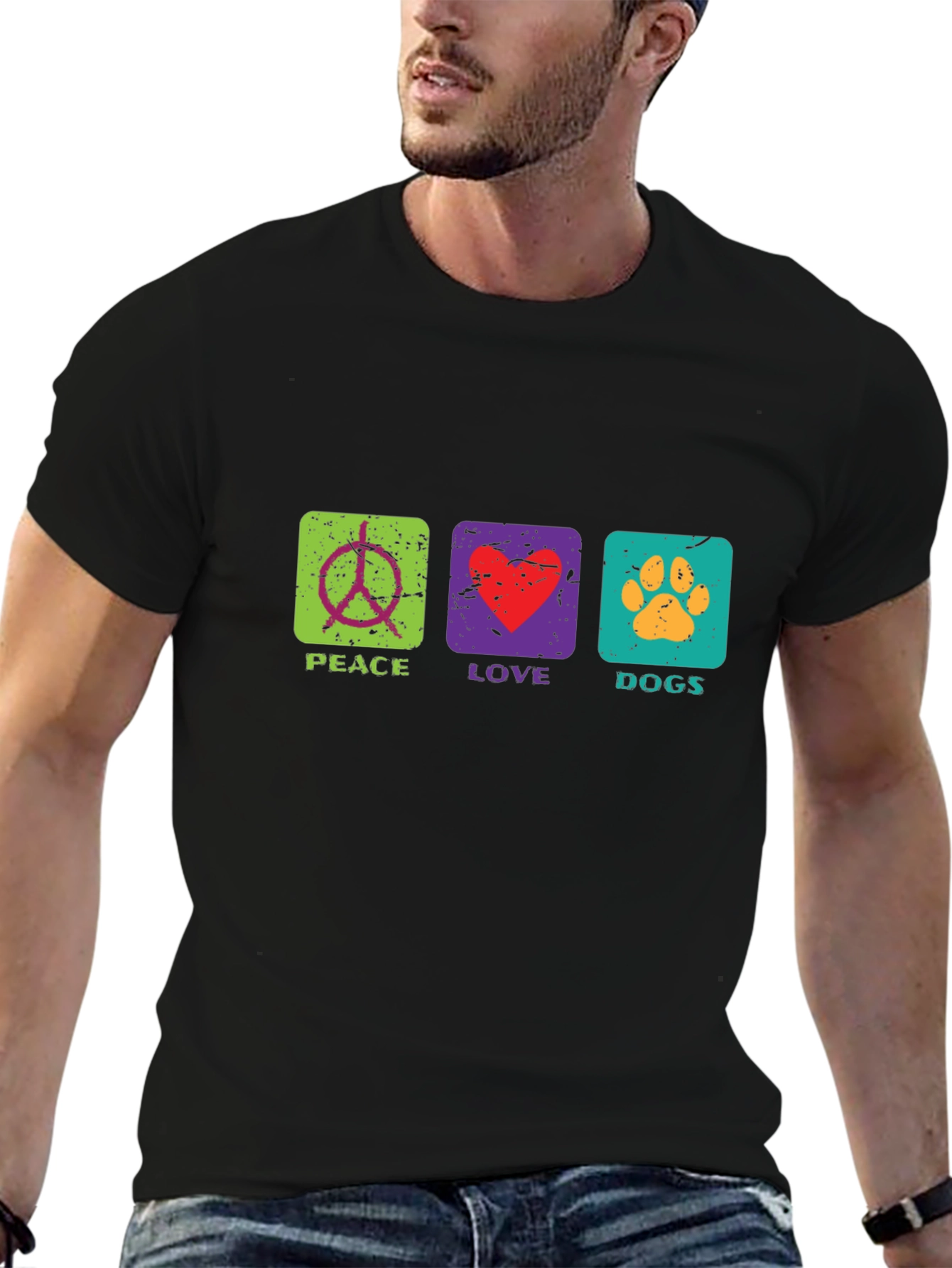 Peace Love Dogs T-Shirt Graphic Print