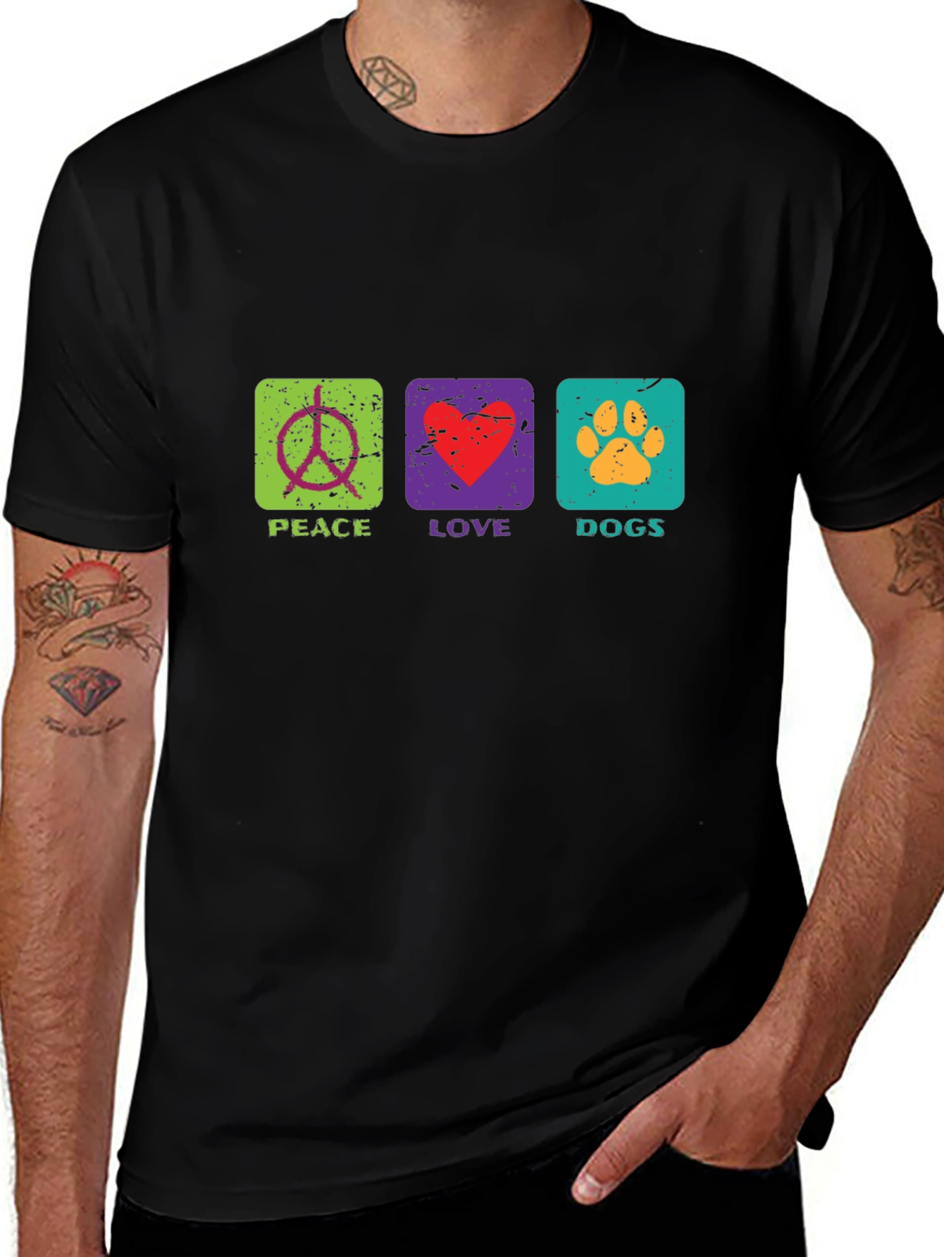 Peace Love Dogs T-Shirt Graphic Print