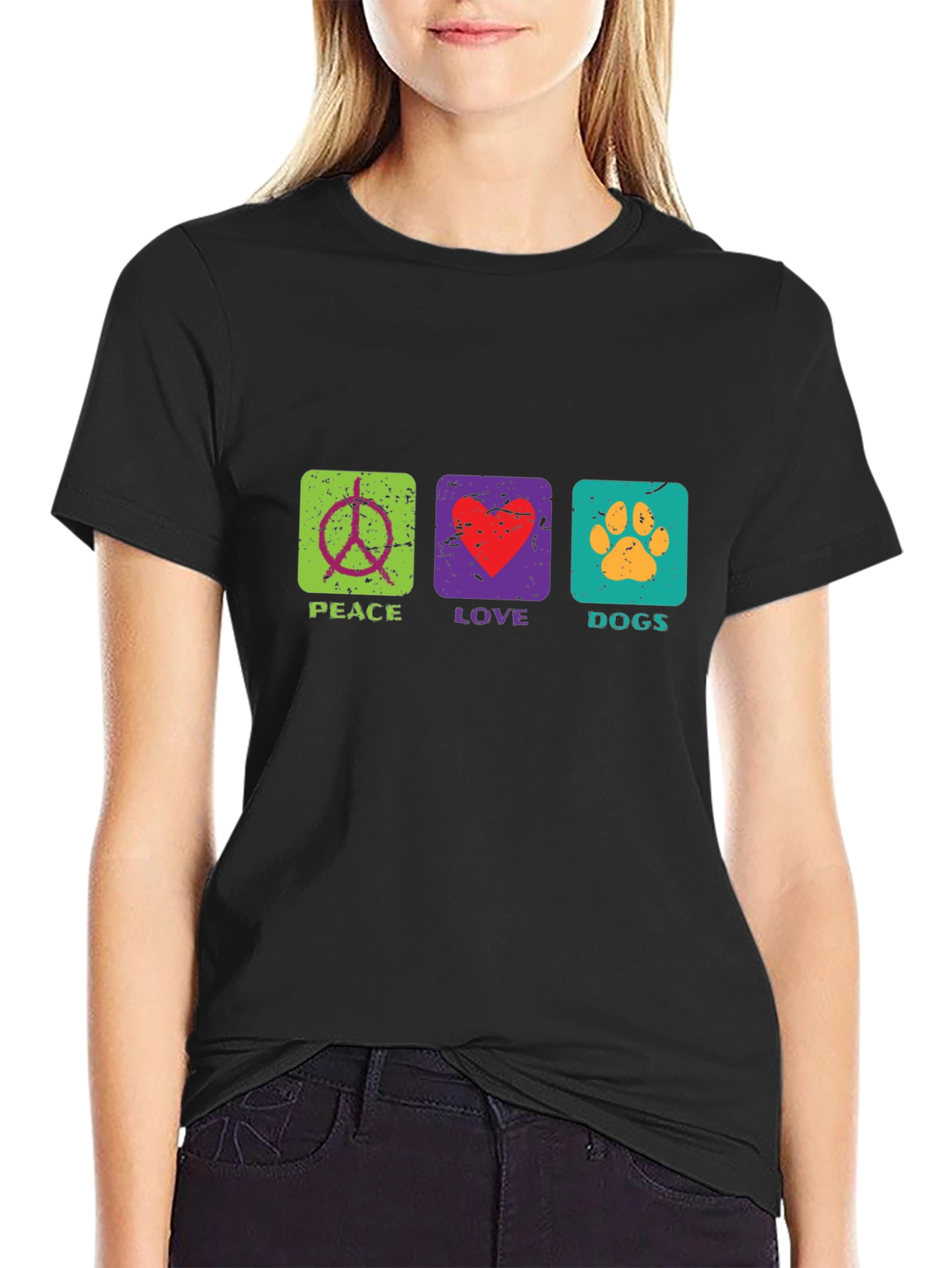 Peace Love Dogs T-Shirt Graphic Print