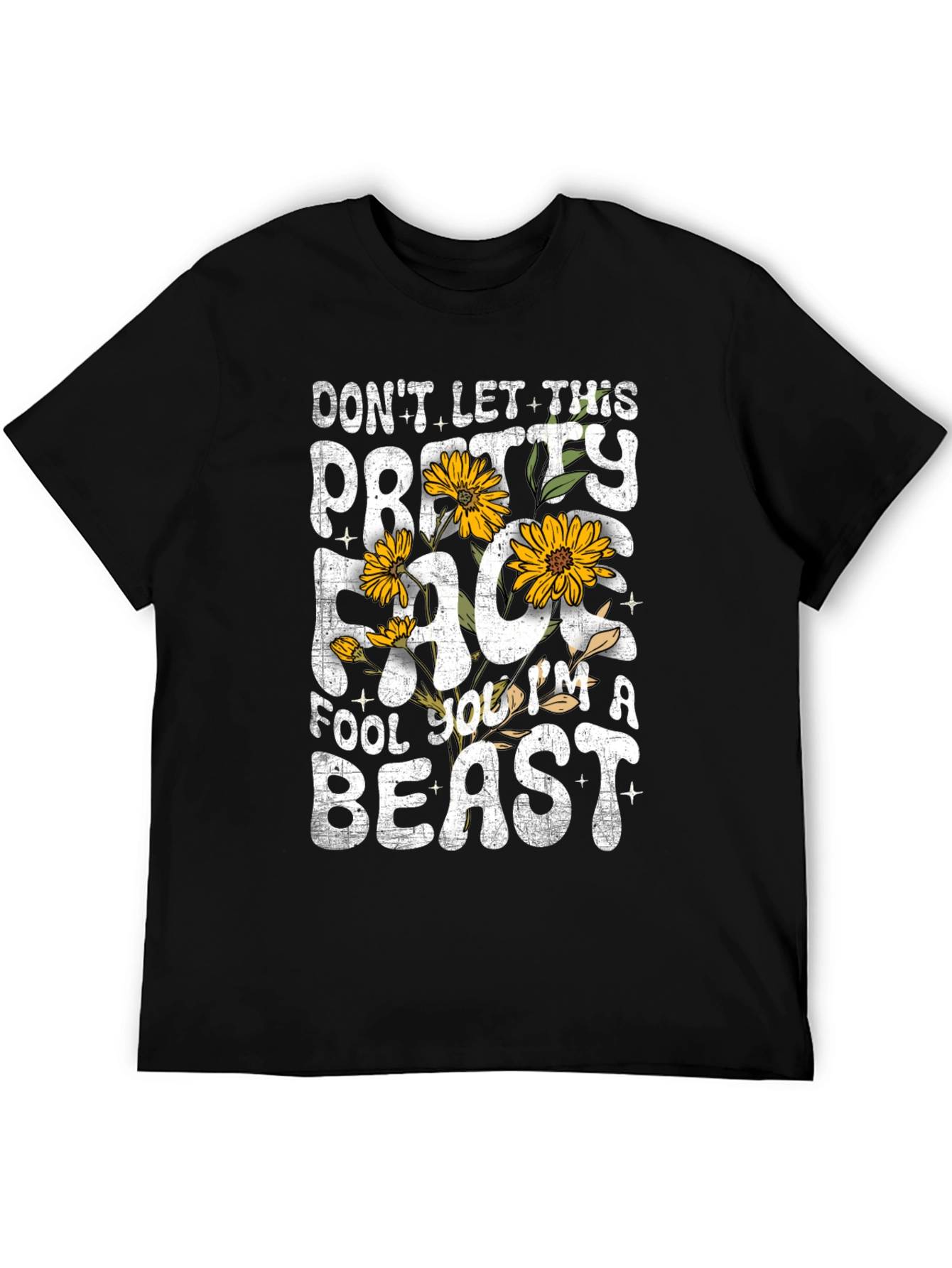 Pretty Face Beast Graphic T-Shirt - Black