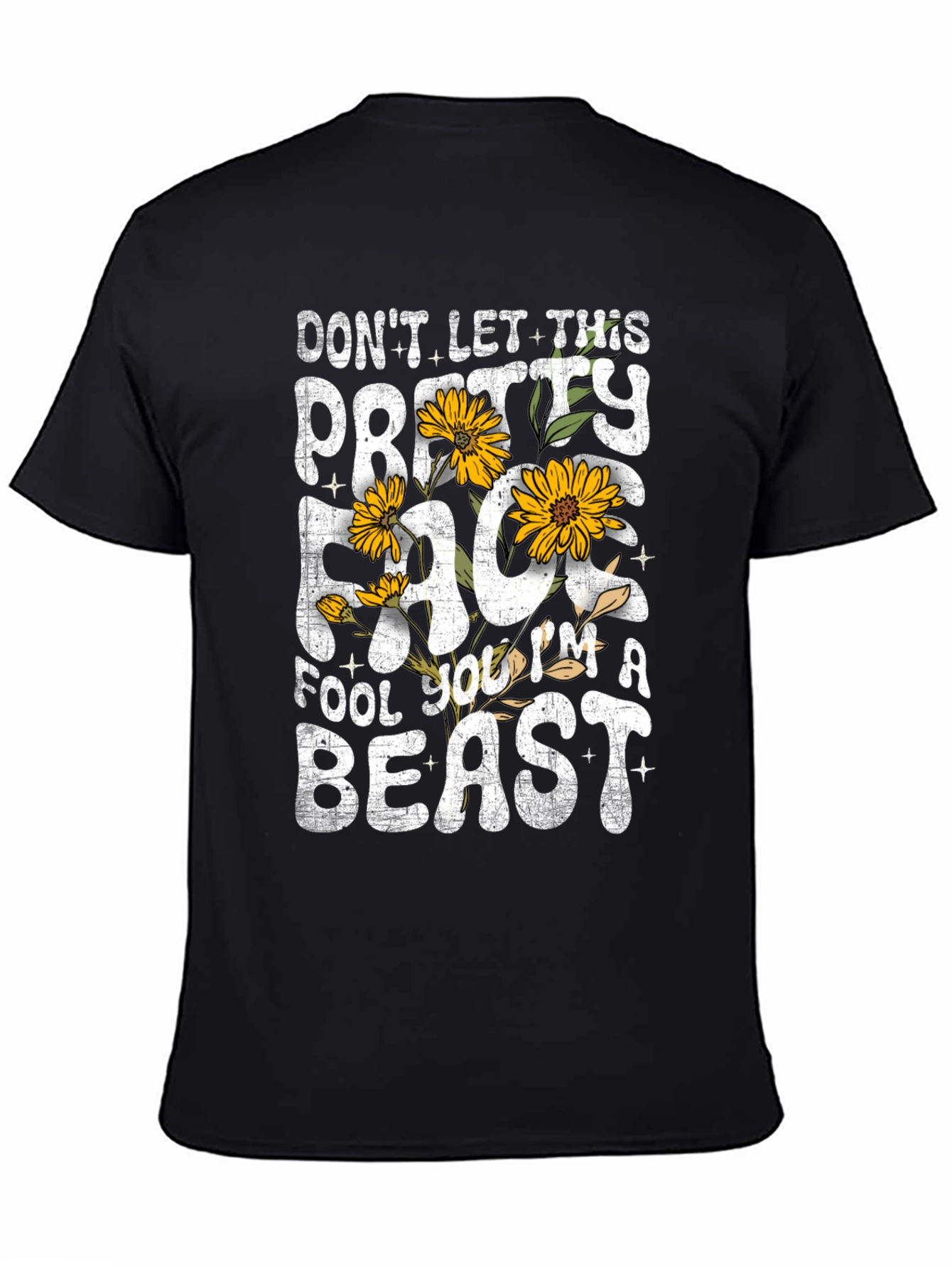 Pretty Face Beast Graphic T-Shirt - Black